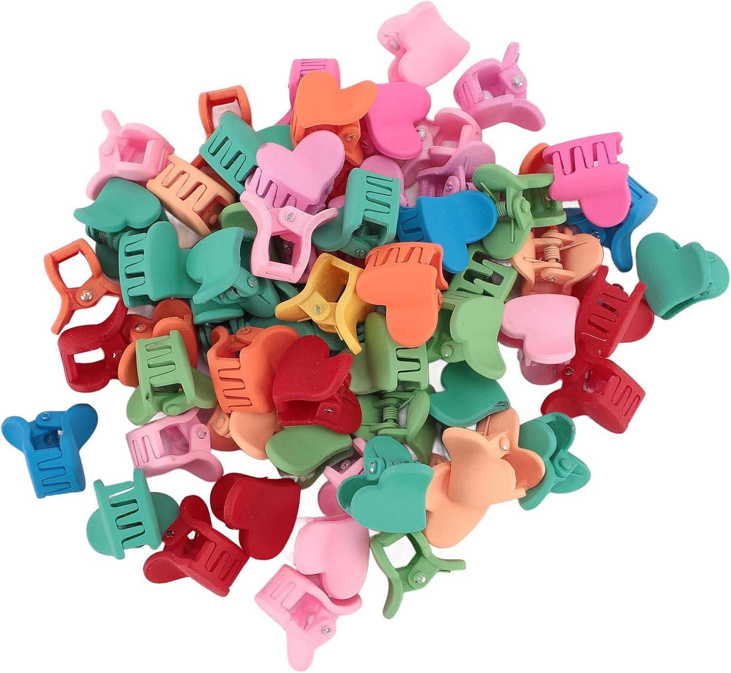 100Pcs Mini Claw Clips, Heart Shape Tiny Cute Hairpin Hair, Accessories Children Colorful Hair Clamps for Your Child'S Daily and Special Situation Styling Needs image number 3