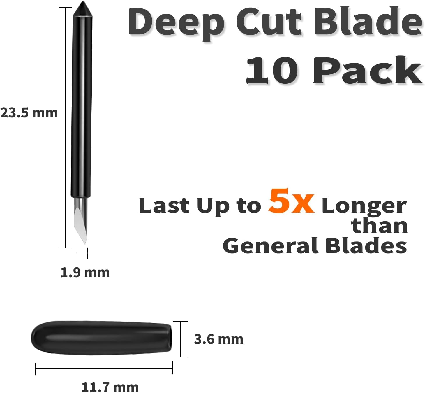 THANMAO 20PCS Premium Deep Cut Blade，Replacement Cutting Blades Compatible with Cricut Explore Air 2/Air 3/Explore 4/Maker/Maker 3/Maker 4 (Premium Deep Cut Blades) - 20 Pcs Deep Point Blade image number 3