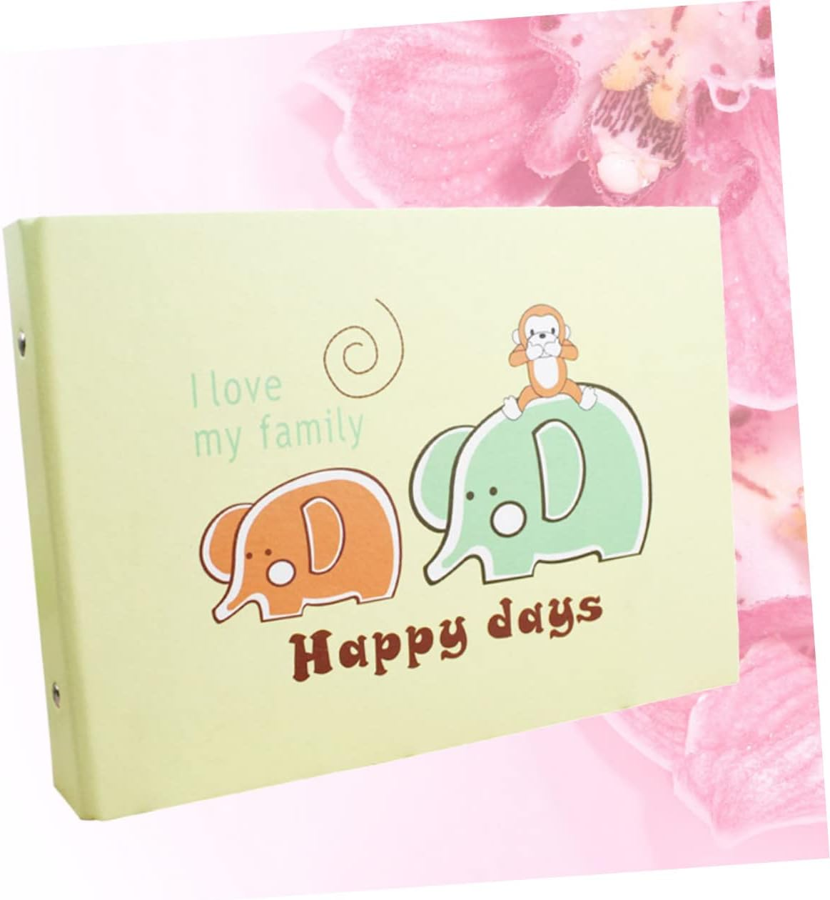 1Pc Adorable Elephant Pattern DIY Commemorative Photo Album Creative Decoration Book for Light Green Easy to Paste Pictures Present for Family and Friends image number 5
