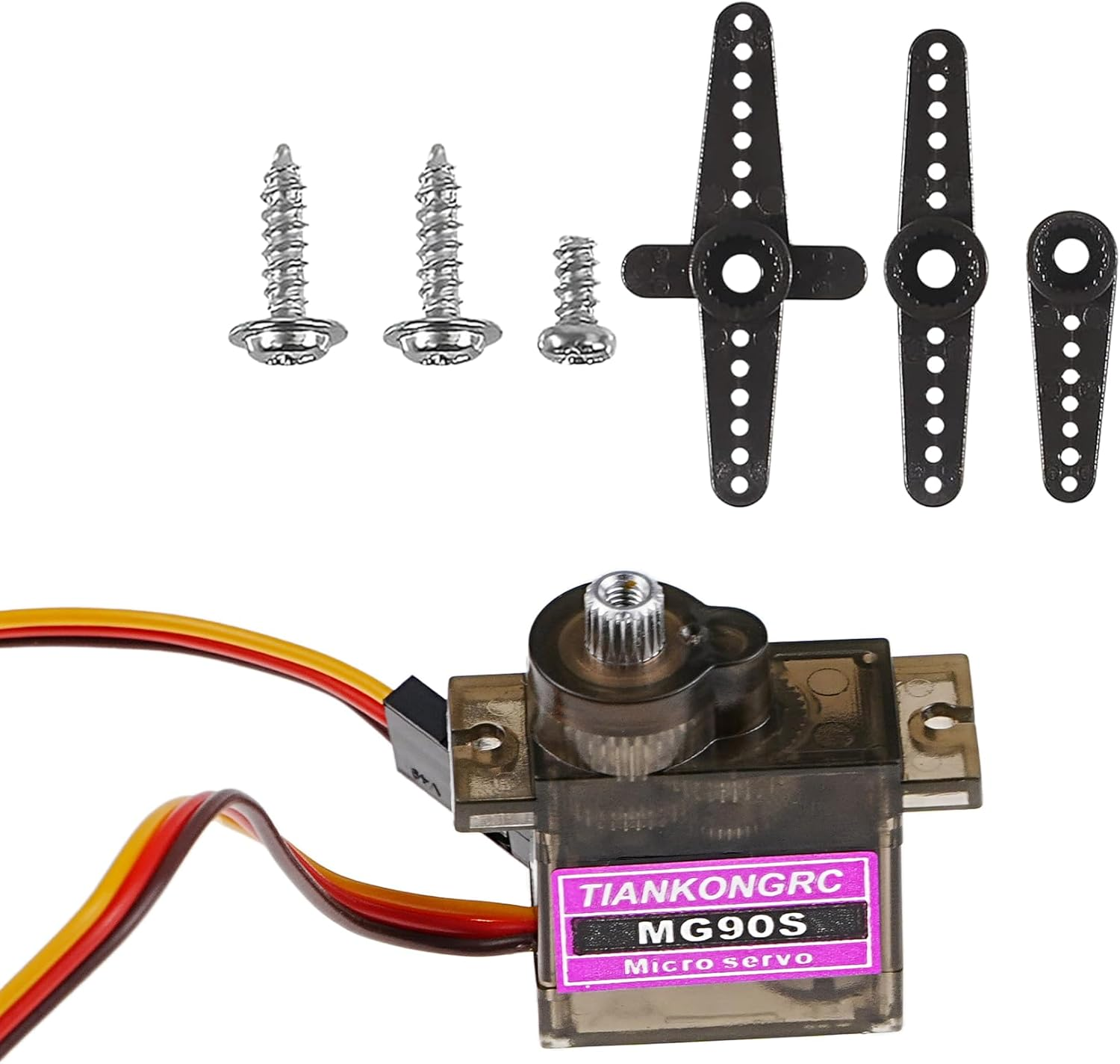 2Pcs MG90S Miniature High-Speed Servo Motor 180 &deg; Rotating Mini Metal Gear Motor Kit for RC Automotive Robot Helicopter Arduino Project(2Pcs MG90S) image number 3