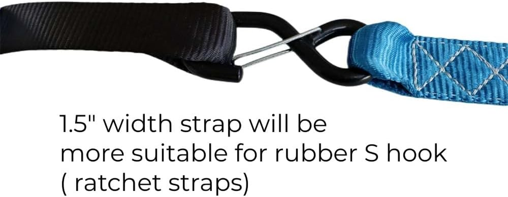 Soft Loop Tie down Straps (4PK) Black Breaking Strength 10,000 LBS Heavy Duty 1.5 Inch X 18 Inch Motorcycle Soft Tie Downs for UTV, ATV, Bicycle and Railer - Black image number 4