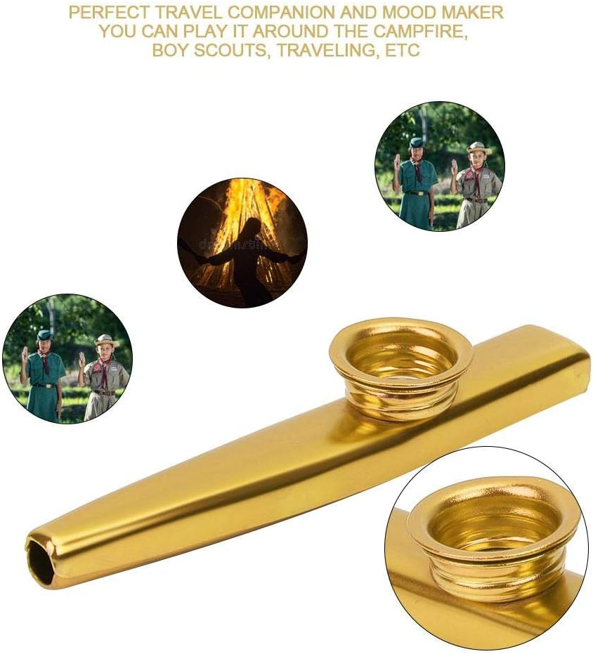 Metal Alloy Aluminum Alloy Mini Portable Ukulele Guitar Partner Easy to Learn Musical Instrument for Guitar, Ukulele, Violin, Piano Keyboard(Gold)