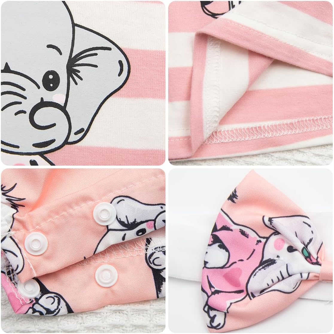 Reborn Baby Girl Doll Clothes Orange Suits Fit 20-22 Inch Reborn Dolls Girl Outfits Accessories 3 Pcs Set with Elephant Patterns image number 1