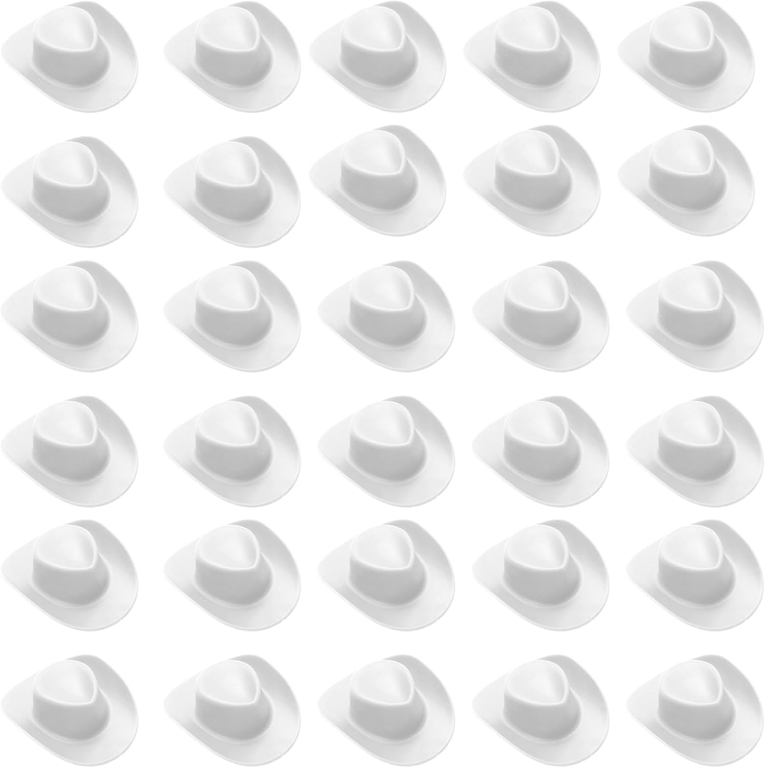 30 Pcs Plastic Mini Western Cowboy Hats Bulk White Mini Cowgirl Cowboy Hats Small Cowboy Hats Cute Miniature Hat for Crafts Bottle Cake Party Decoration image number 4