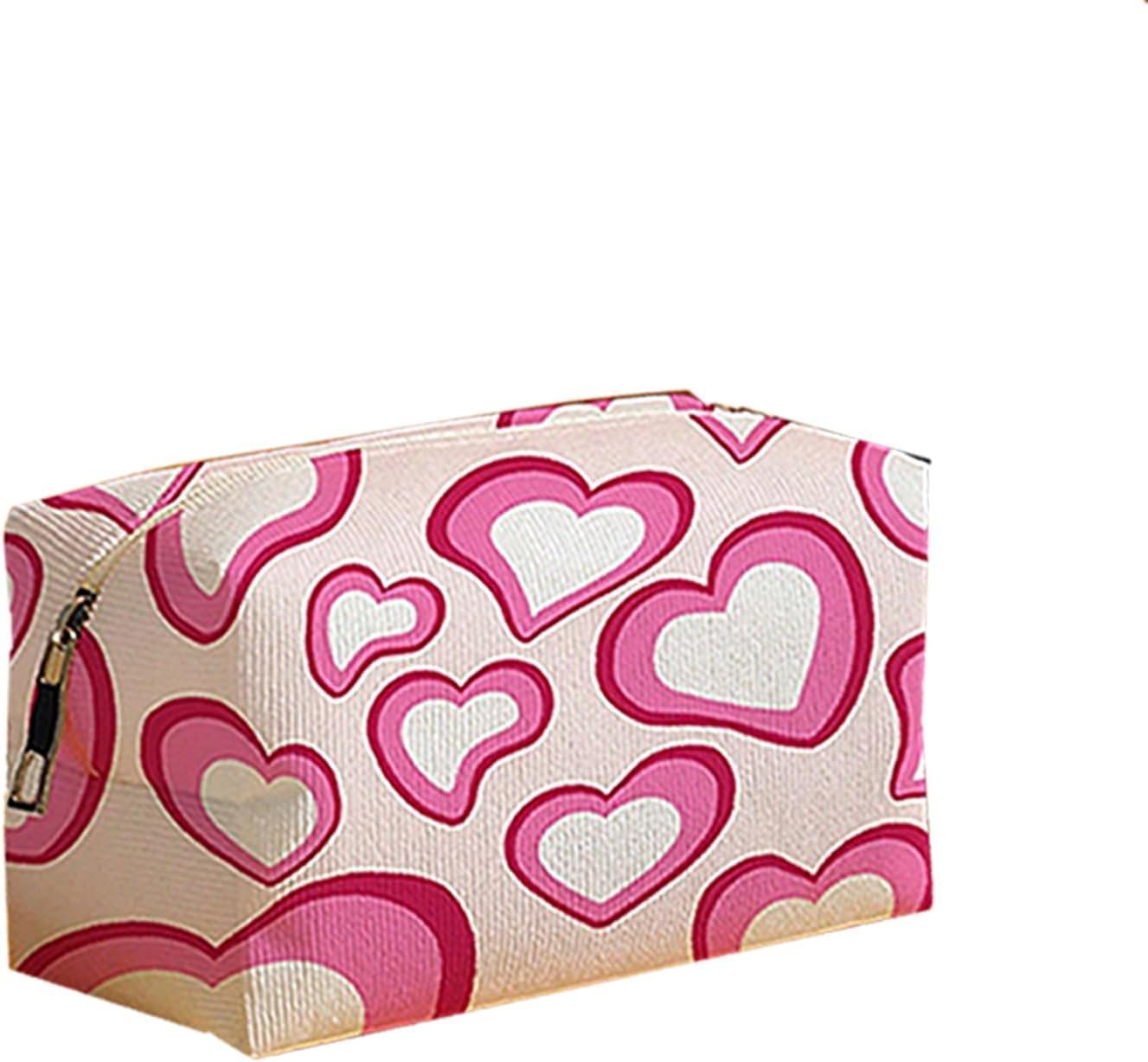 Small Makeup Bag for Purse Corduroy Makeup Bag Travel Makeup Pouch Mini Cosmetic Bag for Women (Pink Butterfly,Small)