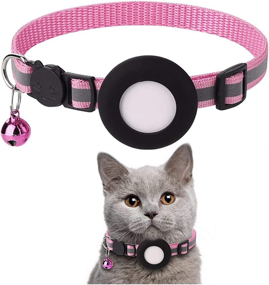 Adjustable Cat Collar Reflective Small Pet Cat Collar Strap for Apple Air Tag AU