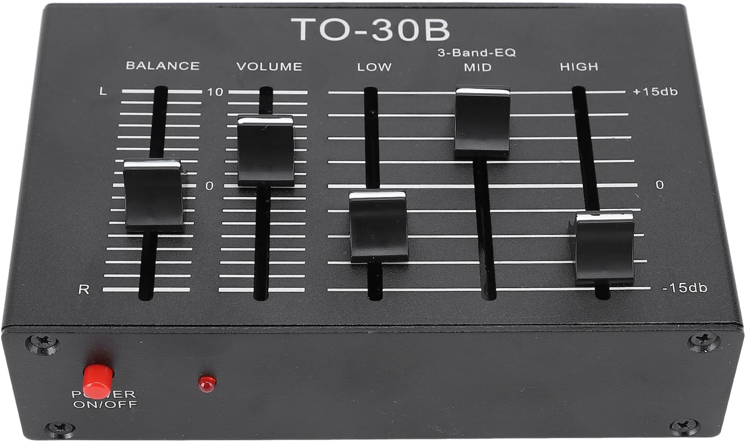 Stereo EQ Equalizer, 3 Band Equalizer Stereo EQ Preamp, High Medium Low 3 Band Sound Channel Balance Volume Control Preamp for Home Stereo