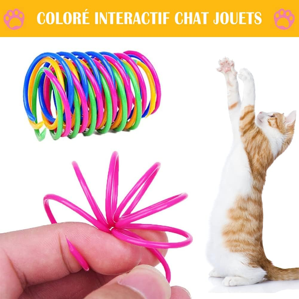 Cat Toy, Cat Spring Toy, Colourful Creative Plastic Spiral Springs Spiral, Interactive Spiral Cat Toy, Plastic Spiral Springs, Spiral Cat Toy, Toy Spiral Springs, 24 Pieces image number 1
