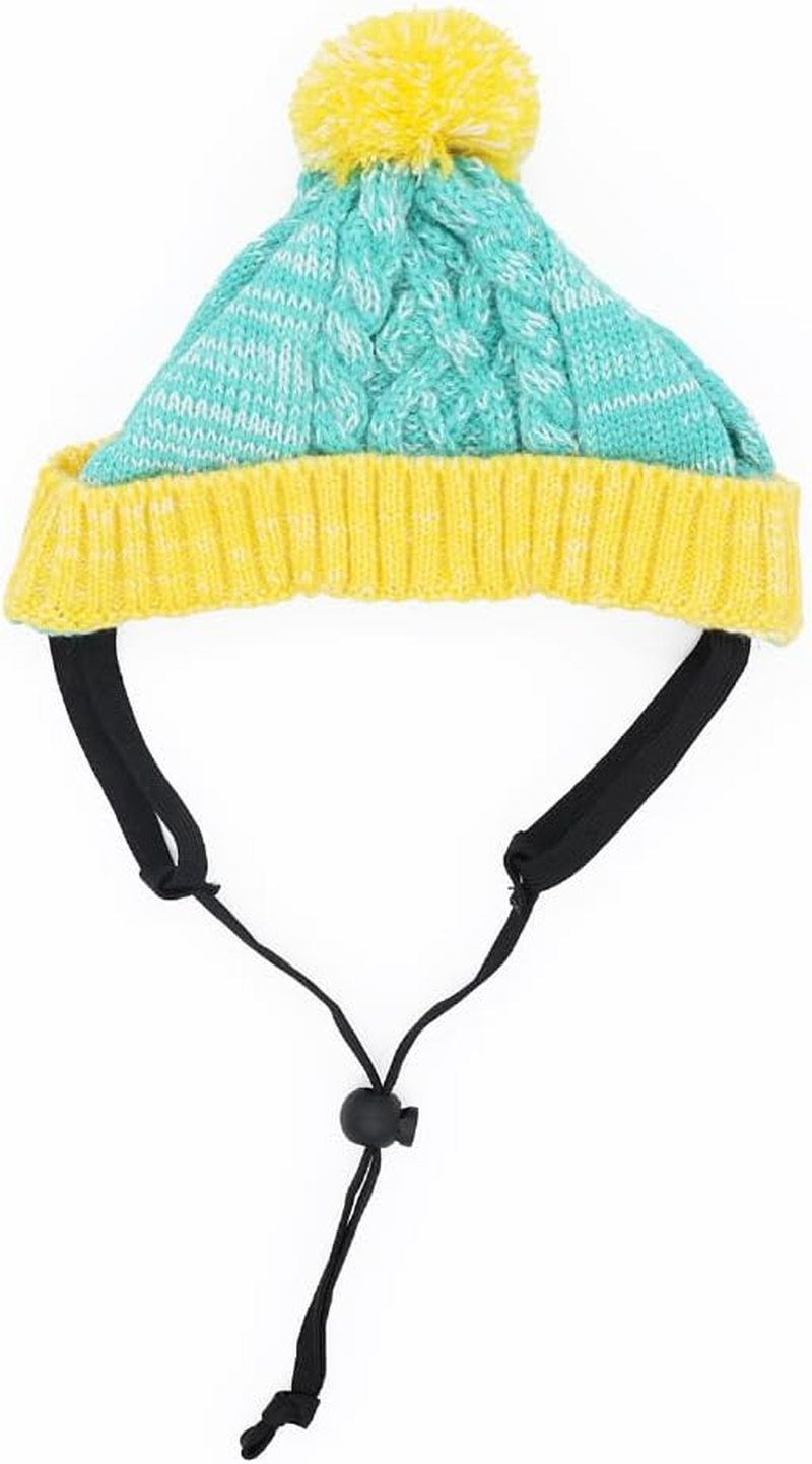Three Arrows PIPI Dog Knit Hat Green X Yellow, S image number 3