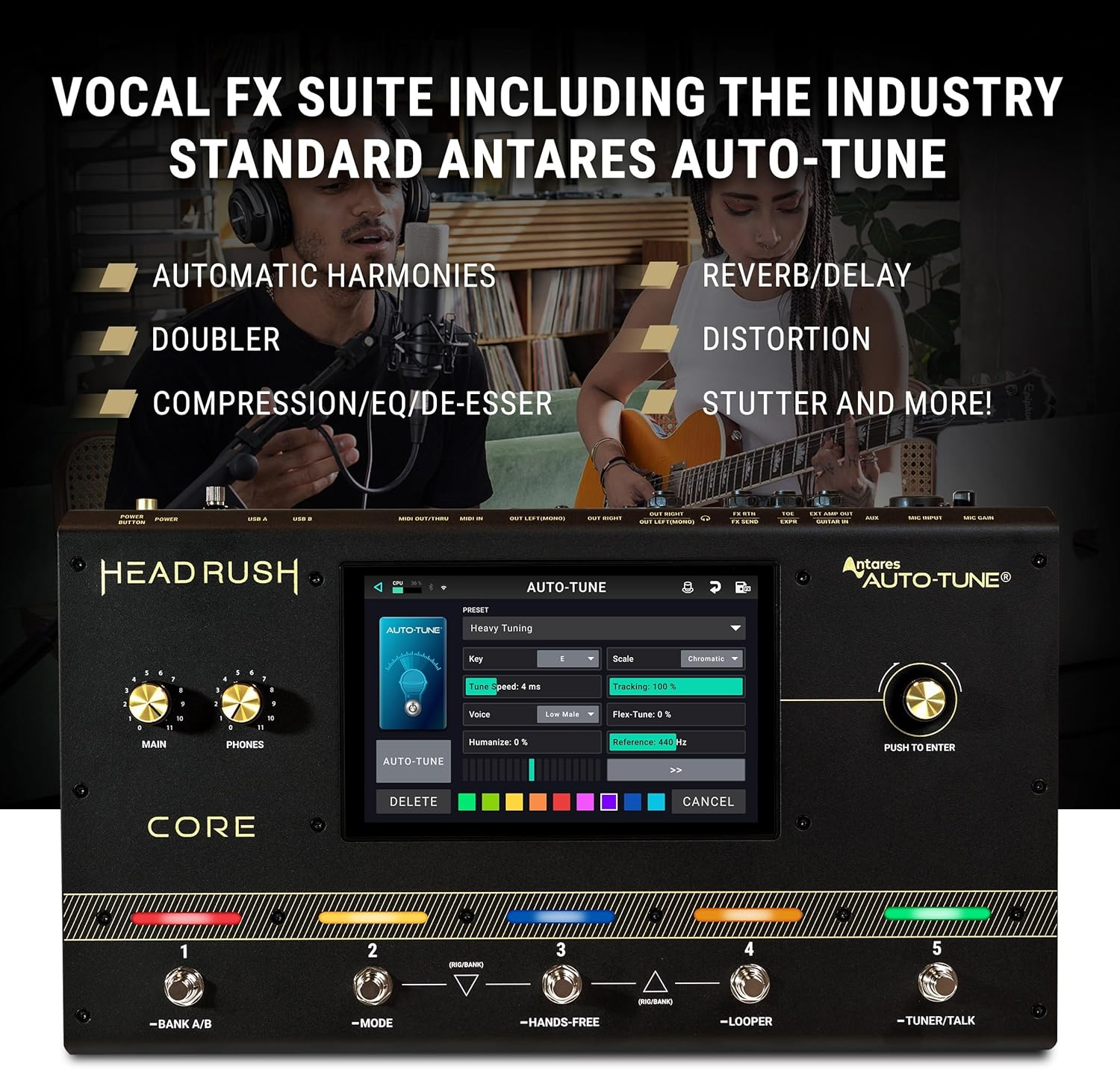 Headrush Core - Guitar and Vocal Multi Core Effects Amp Modeling Processor with Cloning, Looper, Antares Auto-Tune, Wi-Fi, Touchscreen, and Bluetooth