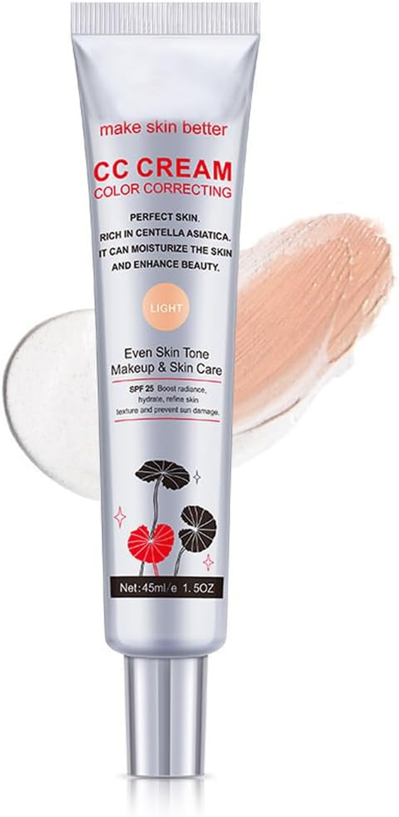Korean Color Changing CC Cream, Rich in Centella Asiatica CC Cream Multi-Function Color Changing Moisturizing Foundation Waterproof Long-Lasting Makeup (1.5Oz) image number 2