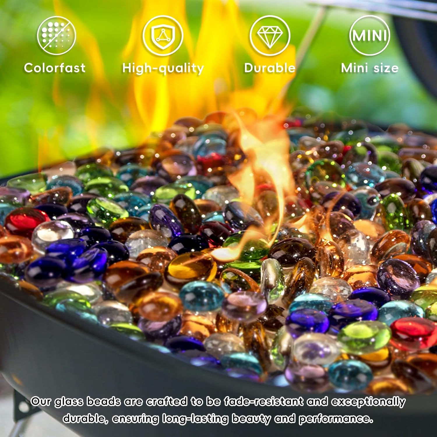 1 LB Mix Color Glass Beads, Mini Flat Glass Marbles for Vase Fillers, Floral Bottom Mancala Gems Pebbles Fish Tank Rocks for Table Scatter Aquarium,Home Decorative Art Craft Supplies(0.5"~0.7")~450G image number 6