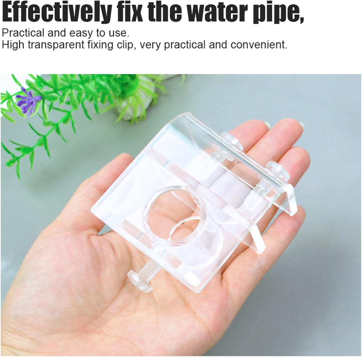 Transparent Fish Tank Tube Clamp Holder Aquarium Water Pipe Hose Holder Water Pipe Fixation Clamp for Fish Tank (Single Hole 26Mm) image number 4