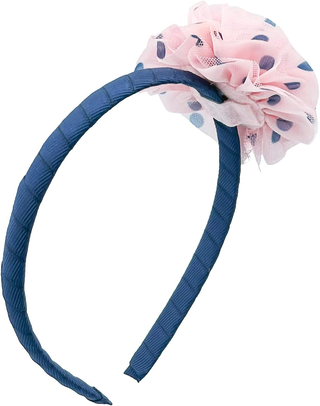 Haarallerliebst Hair Hoop (Tulle with Dots, Blue Pink) for Girls with Storage Box