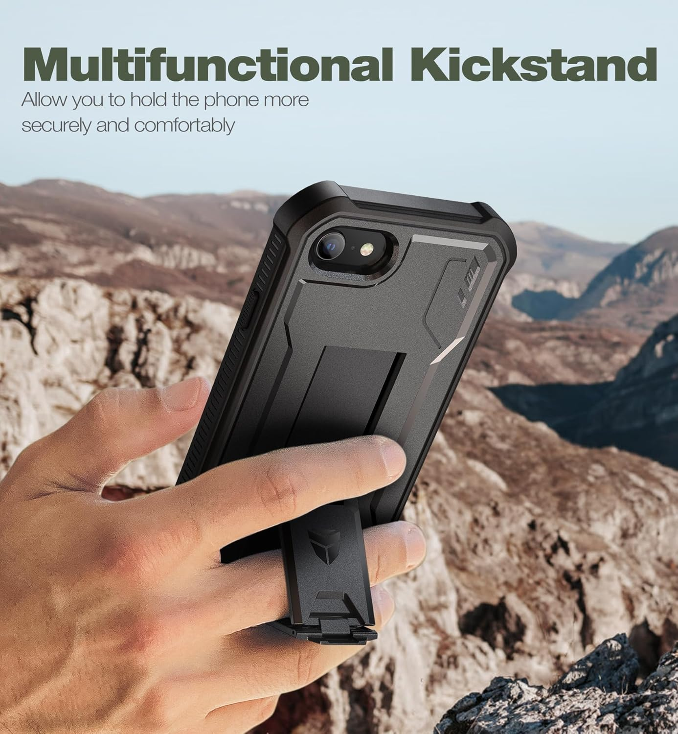 Dexnor for Apple Iphone 7/8/SE(2020/2022) Case, [Built in Screen Protector and Kickstand] Heavy Duty Military Grade Protection Shockproof Protective Cover for Apple Iphone 7/8/Se(2020/2022)-Black - Green image number 5