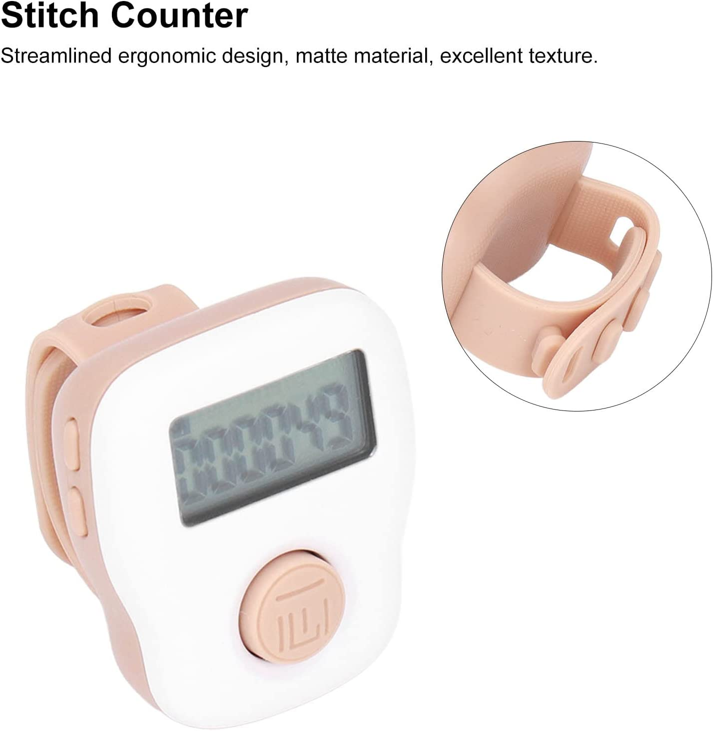 Wearable Ring Counter, 6 Channel Counting Luminous Ring Counter, USB Rechargeable Sweat Proof Silicone Counter, White
