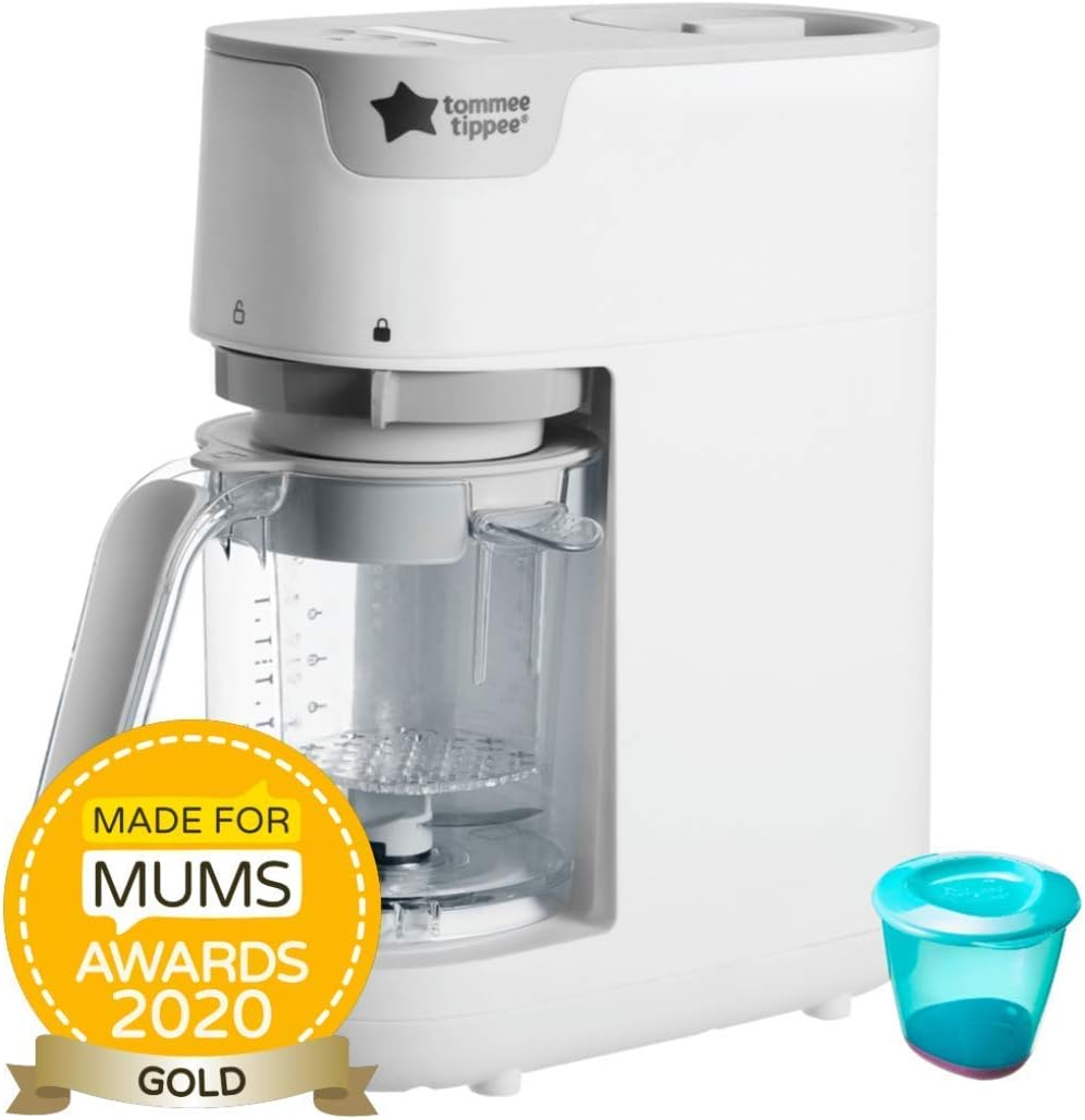 Tommee Tippee Quick-Cook Baby Food Maker, Blender and Steamer, Food Processor, for All Stages of Baby Weaning, 200G Capacity, White image number 2