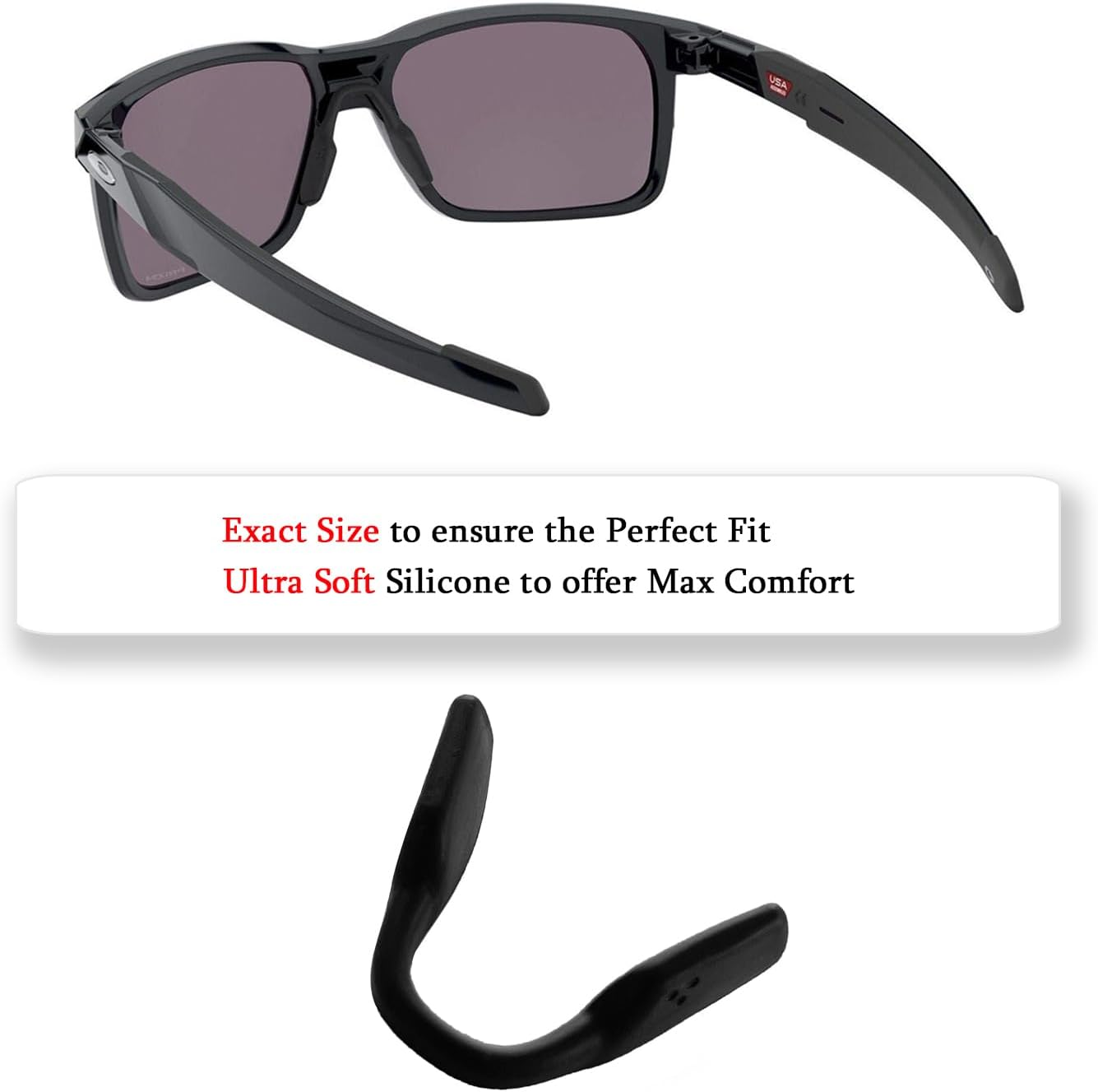 Replacement Nose Piece Nose Pads for Oakley Nxtlvl Ox8028/Hex Jector Ox8032/Metalink Ox8153/Miter Ox8154/Cogswell Ox8157/Bevel Ox8161/Tensile Ox8170/Trajectory OX8171 Eyeglasses, Black Standard Size - 1 Piece Black - Standard Size image number 2