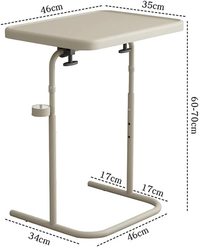 HPAMR Folding Liftable Computer Desk Mobile Standing Desk, Portable Adjustable Height Laptop Table with Cup Holder, Bedside Table, TV Tray Computer Workstation Sofa Bed Table for Home Office Desktop image number 1