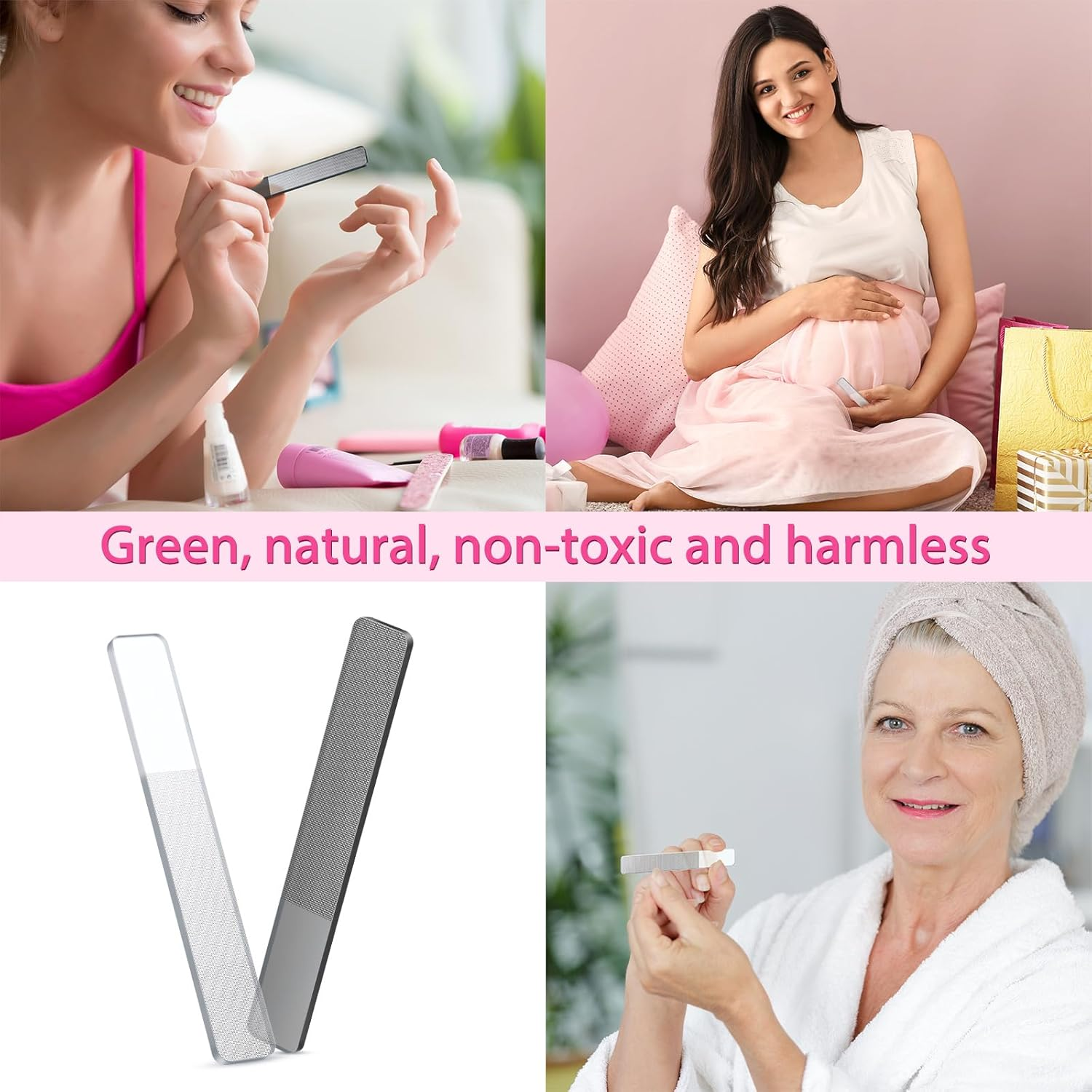 4 Pieces Glass Nail Shiner Crystal Nail Shine Buffer Polisher Crystal Glass Nano Nail File with Case for Natural Nails image number 5