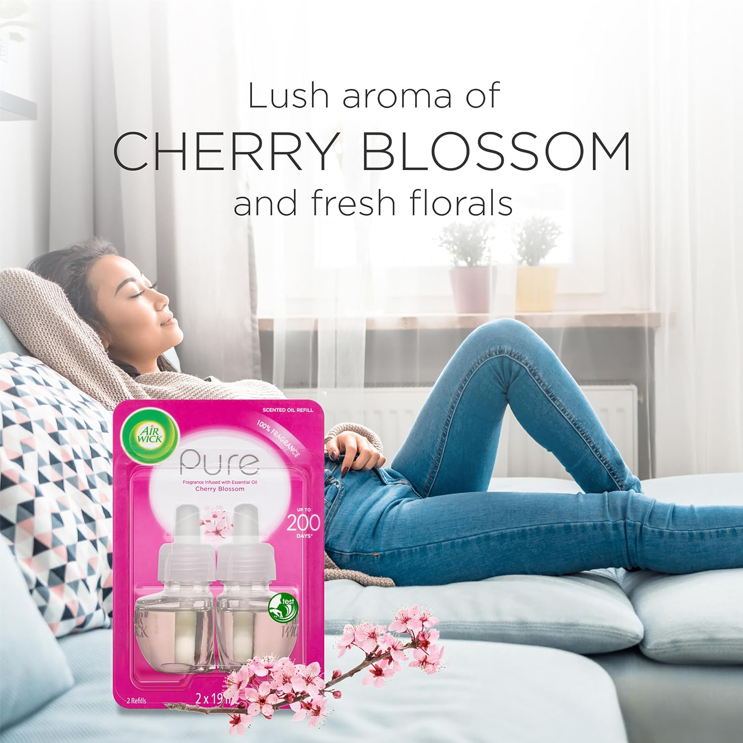 Air Wick Pure Liquid Electric Cherry Blossom Fragrance Refill 19 Ml (Pack of 2) image number 1