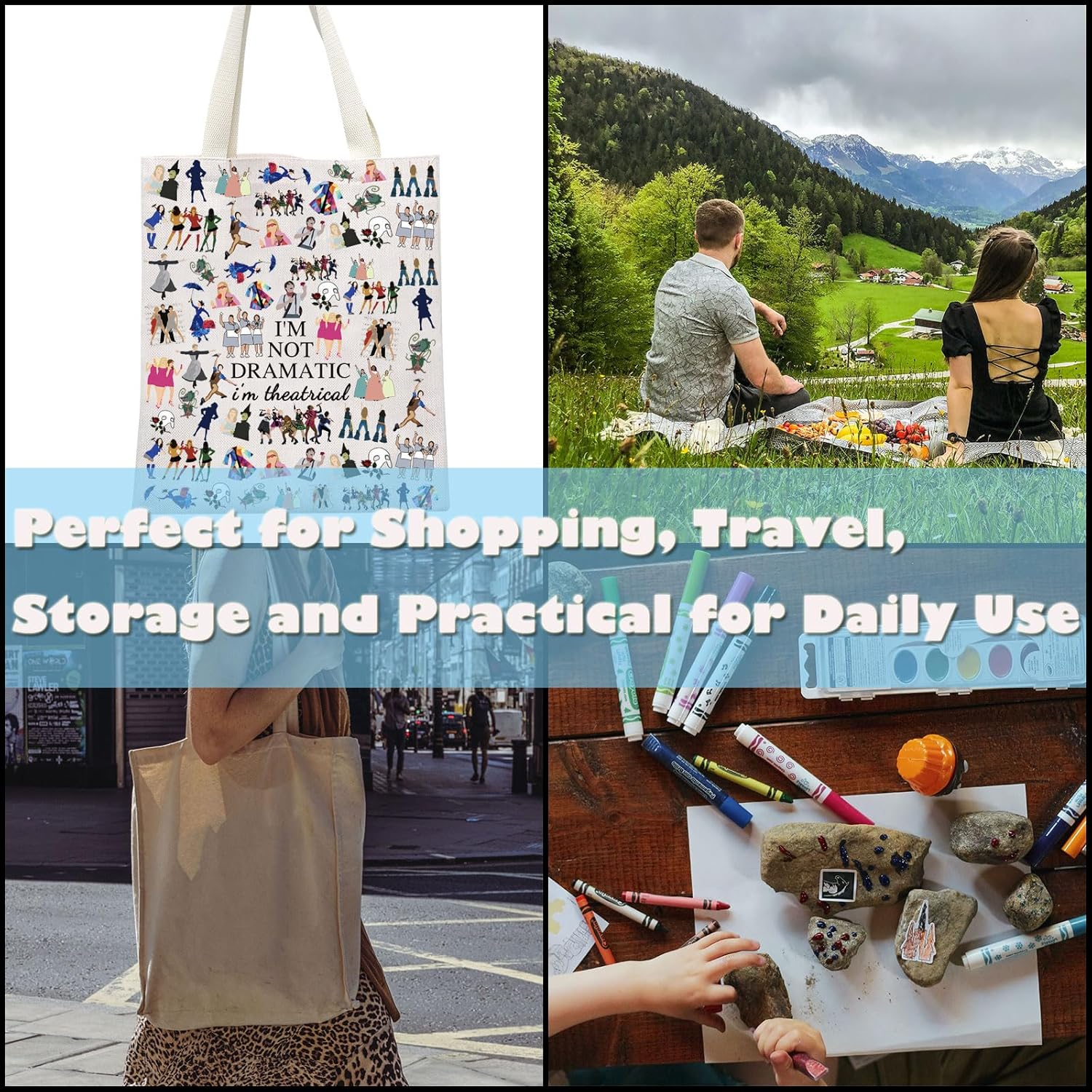 GJTIM Broadway Musical Gift Theatre Bag I'M Not Dramatic I'M Theatrical Musical Theatre Gift West End Broadway Zipper Pouch image number 3