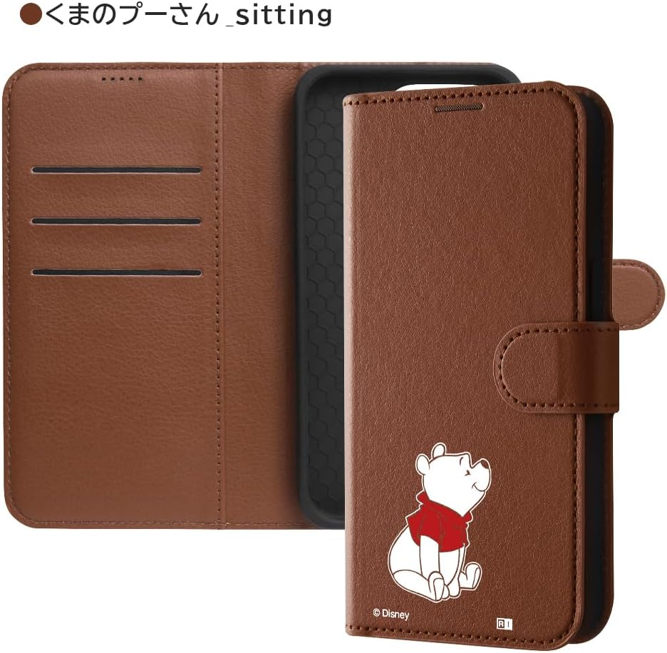 Inglem Iphone 15 Pro Case, Disney Folio Leather Case, Magnet, Winnie the Pooh_Sitting image number 6