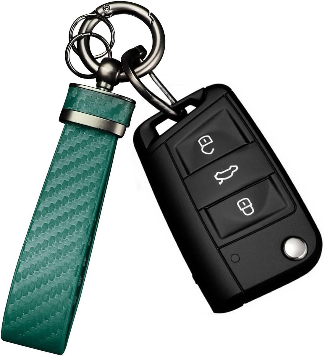 Car Keychain - Premium PU Leather Keyring with Anti-Loss D-Ring & 360&deg; Rotatable Key Chain and Screwdriver, Universal Key Chains for Key Fobs for Men and Women