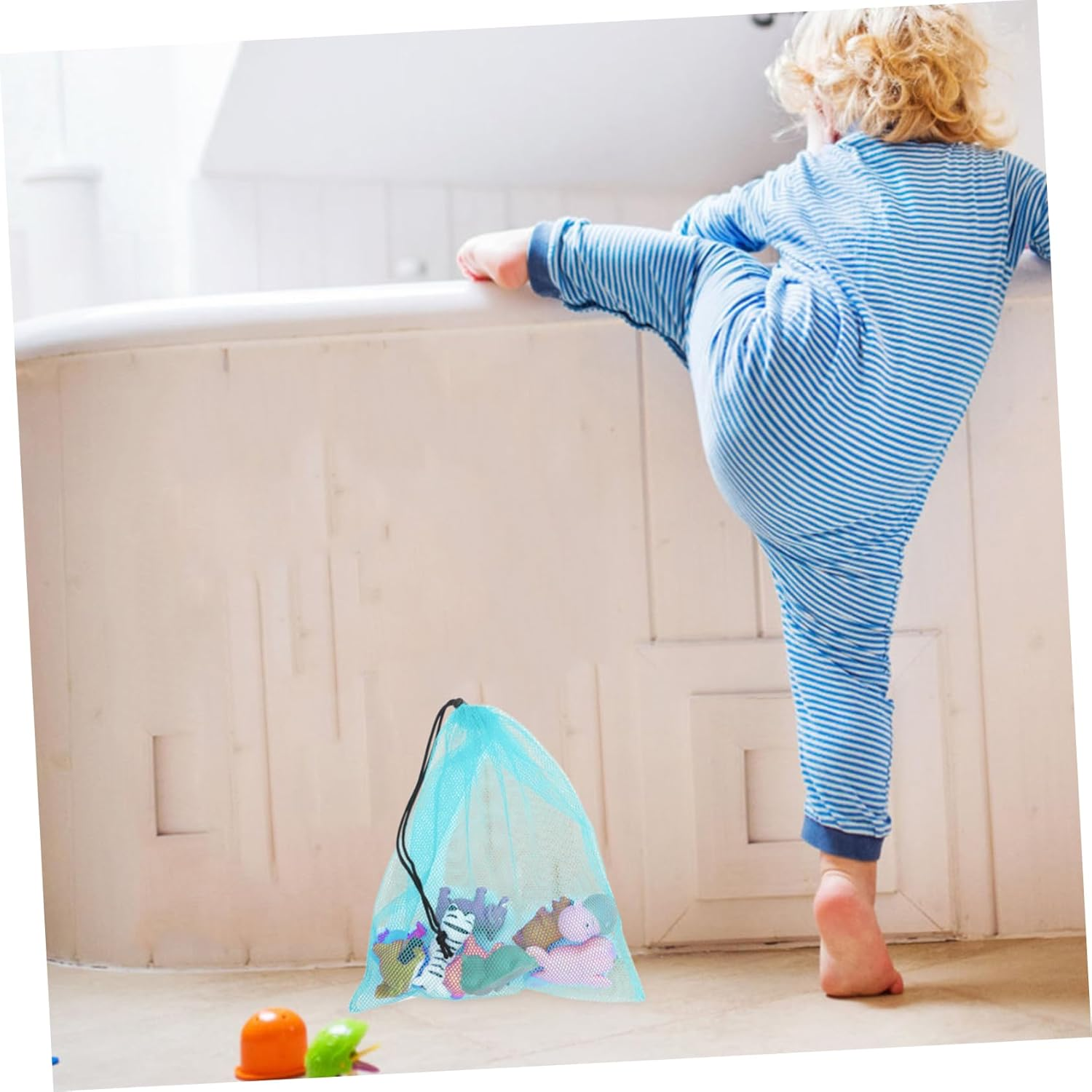 NIYANGLE 12Pcs Nylon Polyester Mesh Drawstring Bags Laundry Storage Sacks for Sports Equipment Travel Beach Swimming Gear with Multi-Color Set image number 6