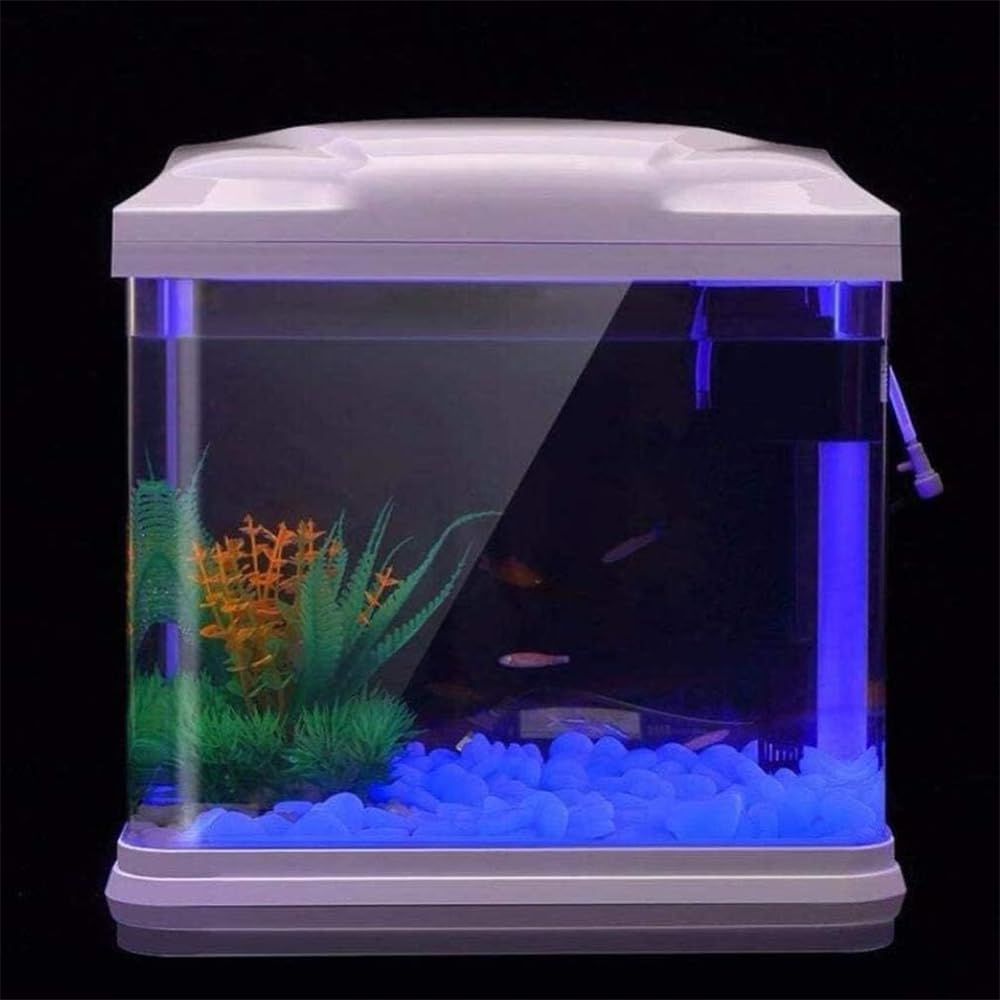 Aquarium Luminous Stones, 200 Pcs Fish Tank Rocks, Glow in the Dark Pebbles, Artificial Frosted Decor Rocks, DIY Ddecorative Pebbles for Aquarium, Fish Tank, Plant Pots, Garden (Blue) image number 4