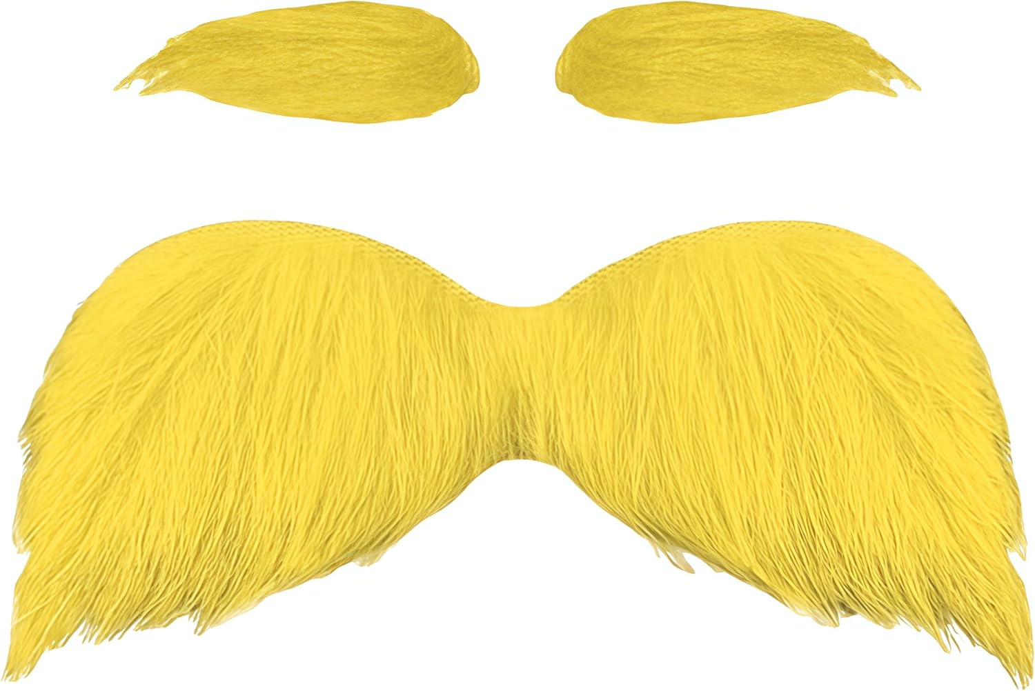 ARUIE Yellow Mustache and Eyebrows Cosplay Costume Accessories Funny Party Favors Men Women, Large Size, Yellow, One Size image number 2