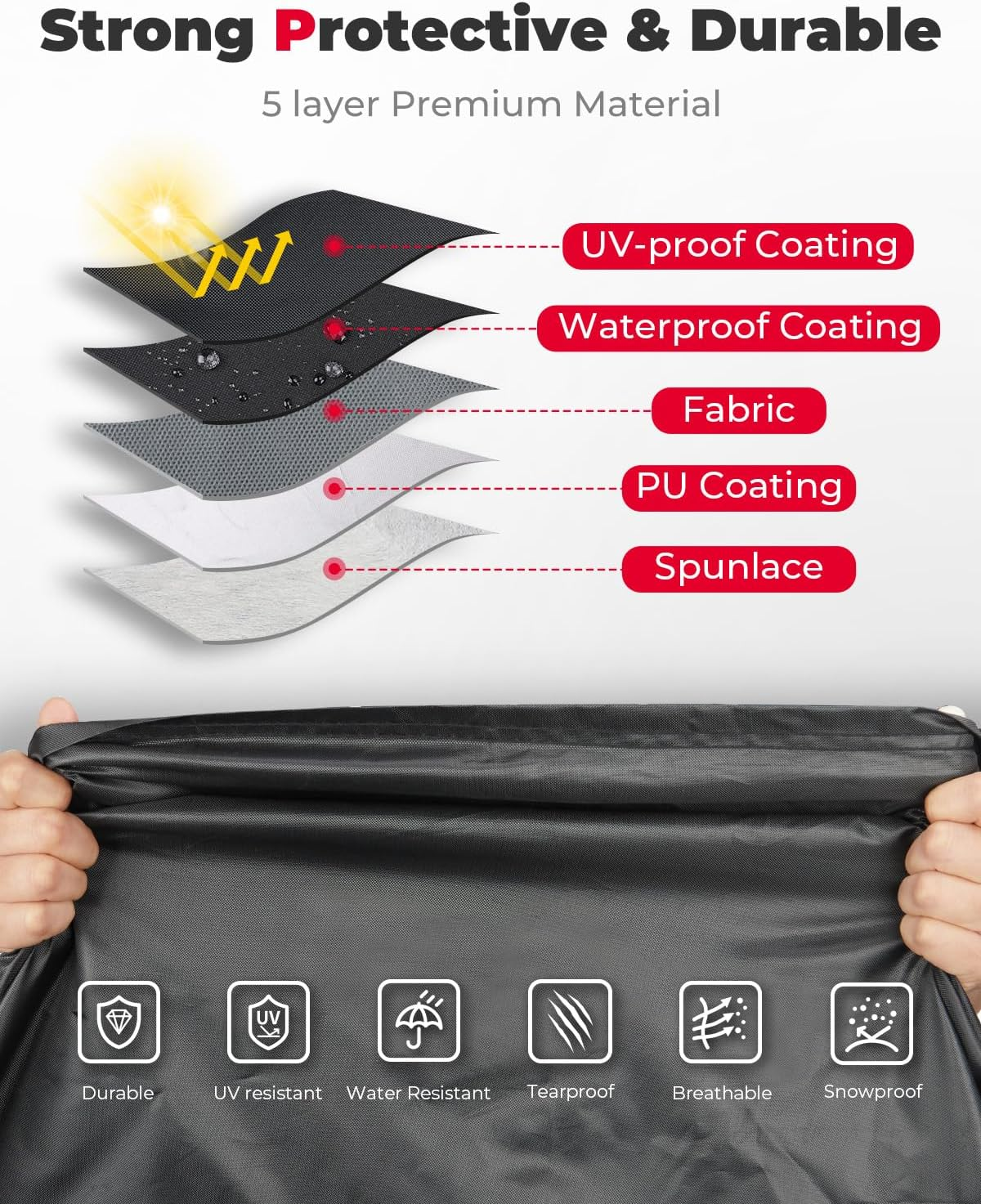 KEMIMOTO Mini Excavator Cover Compatible with Kubota U17 / Kubota KX018-4 / Bobcat E17 / Bobcat E19 / Bobcat E20 Waterproof and Ventilated Cover with Side Zipper image number 2