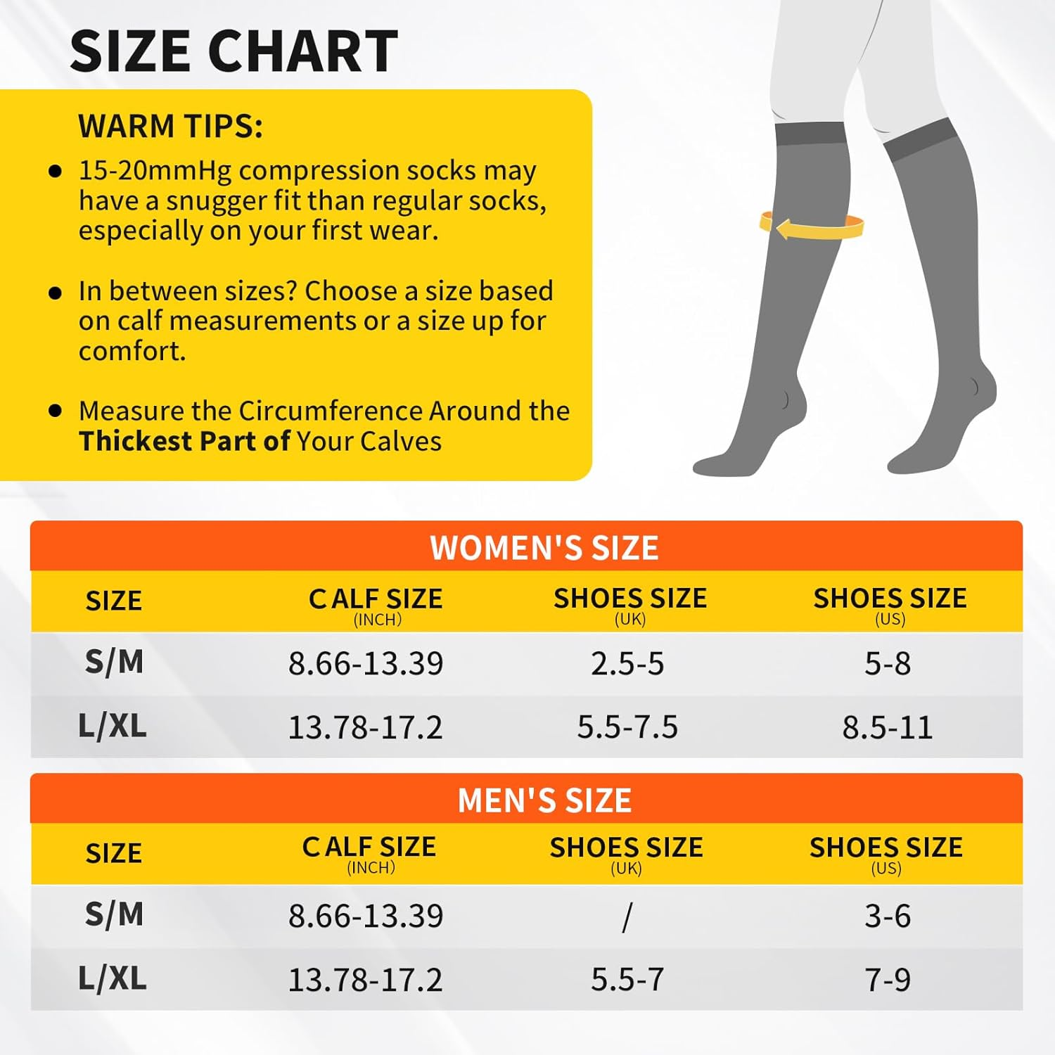 Cambivo 3 Pairs Compression Socks for Women, 15-20 Mmhg Graduated Support, Compression Stockings for Nurses, Travel, Work image number 6