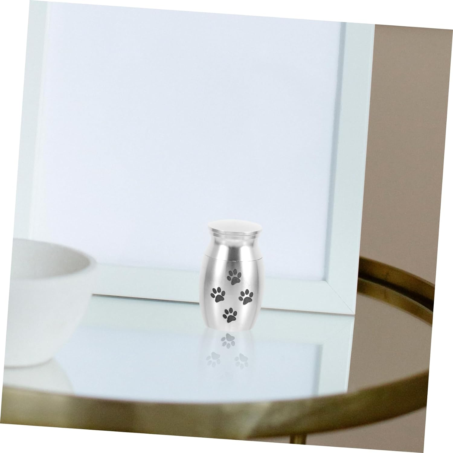WOONEKY Alloy Pet Cremation Urn for Dogs and Cats Keepsake Urn with Memorial Ashes Jar for Pet Ashes to Pet Urns for Ashes image number 1
