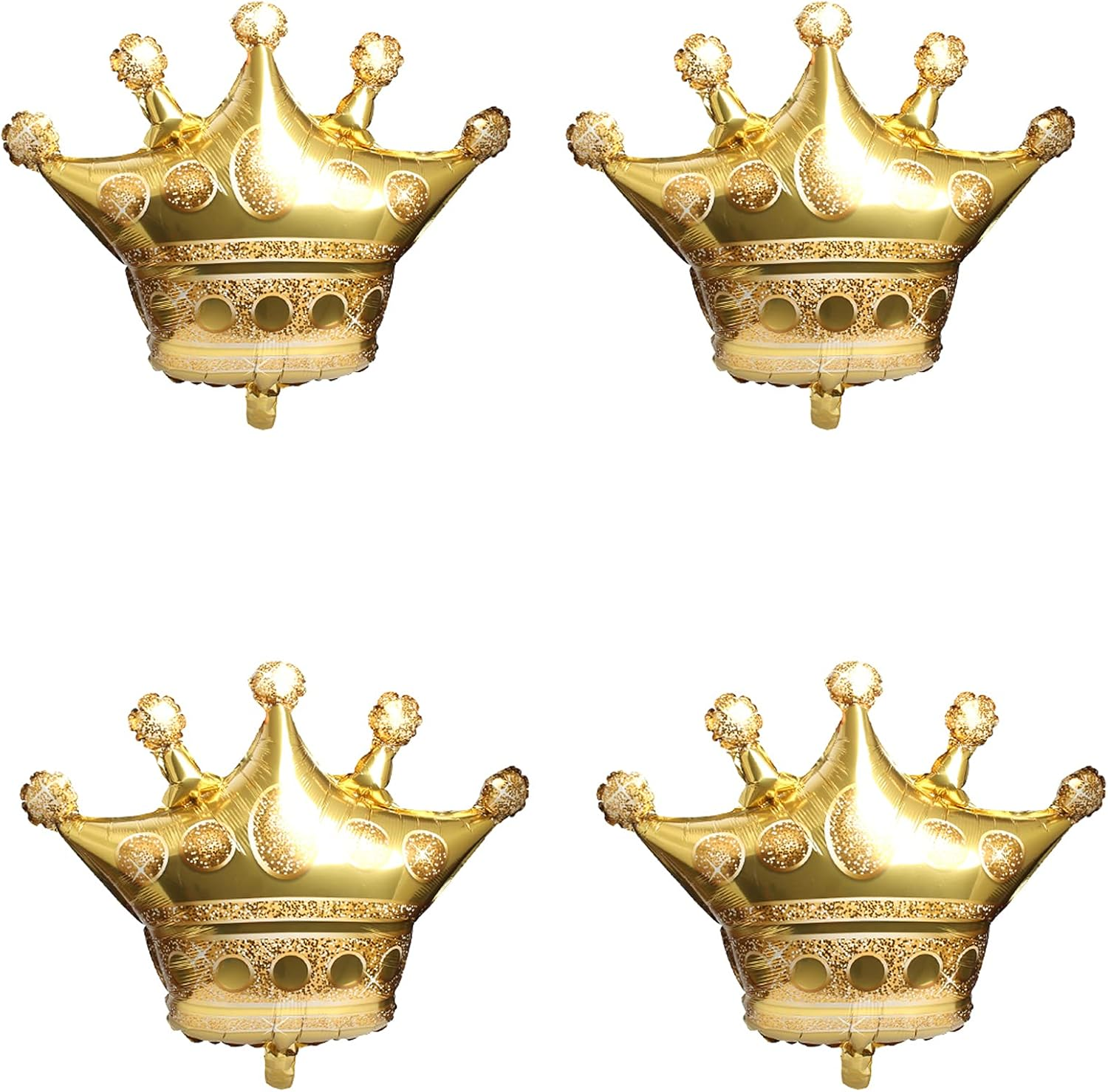4Pcs Gold Crown Foil Balloons Decorations.Wedding Bridal Shower Marriage Engagement Party Supplies image number 1