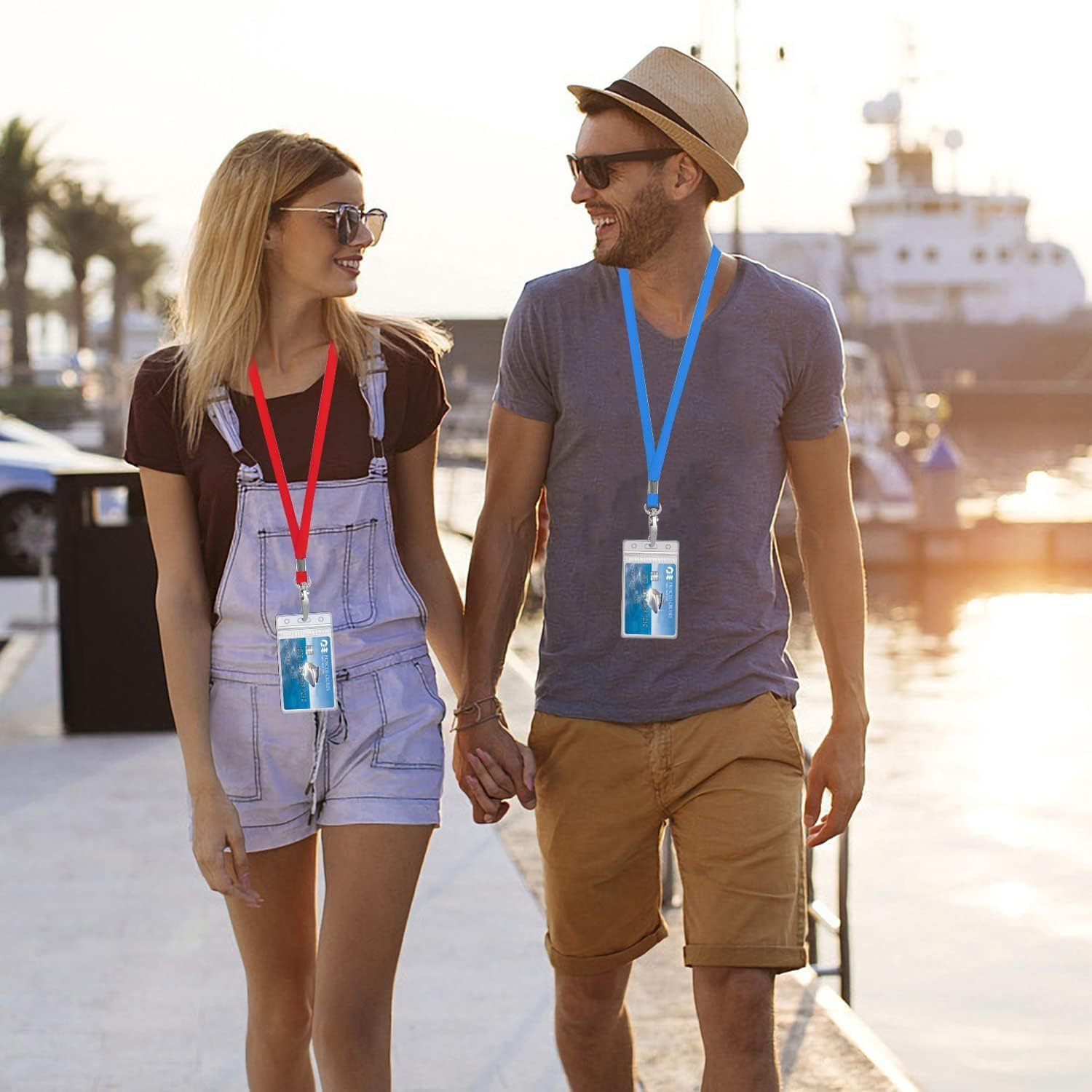 24 Sets Plastic ID Badge Holder with Lanyard, PVC Card Holder with Color Lanyard, Lanyards for ID Badges with Holder image number 5