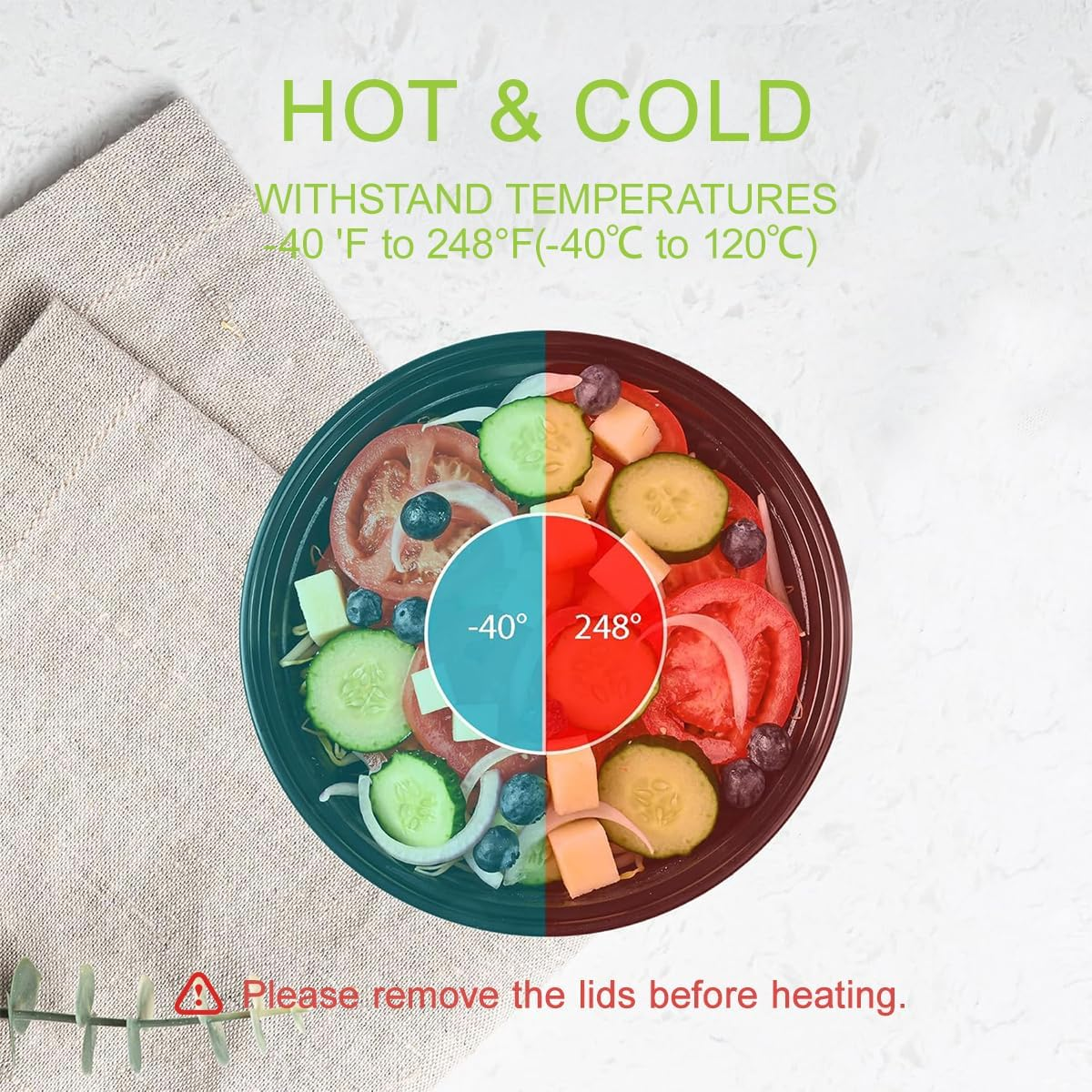 Blissify 32Oz round Meal Prep Containers with Lids, 50 Pack Food Storage Bento Bowls, Reusable Plastic Bento Lunch Box, BPA Free, Microwave Freezer Dishwasher Safe image number 6