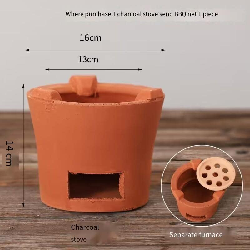 EUCOLO Charcoal Stove, 16CM Diameter, Red Clay Ceramics, Portable, Outdoor Picnic, Tea Cooking, Water Boiling image number 3