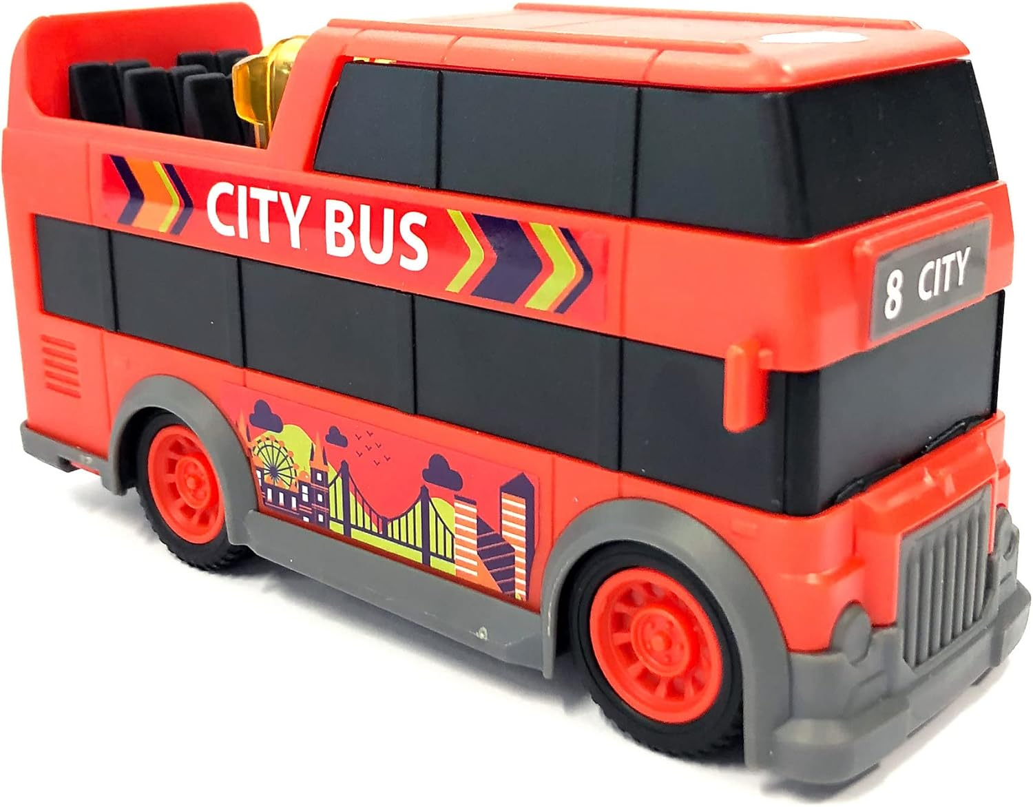 Dickie City Bus Toy with Light and Sound, 15 Cm image number 6