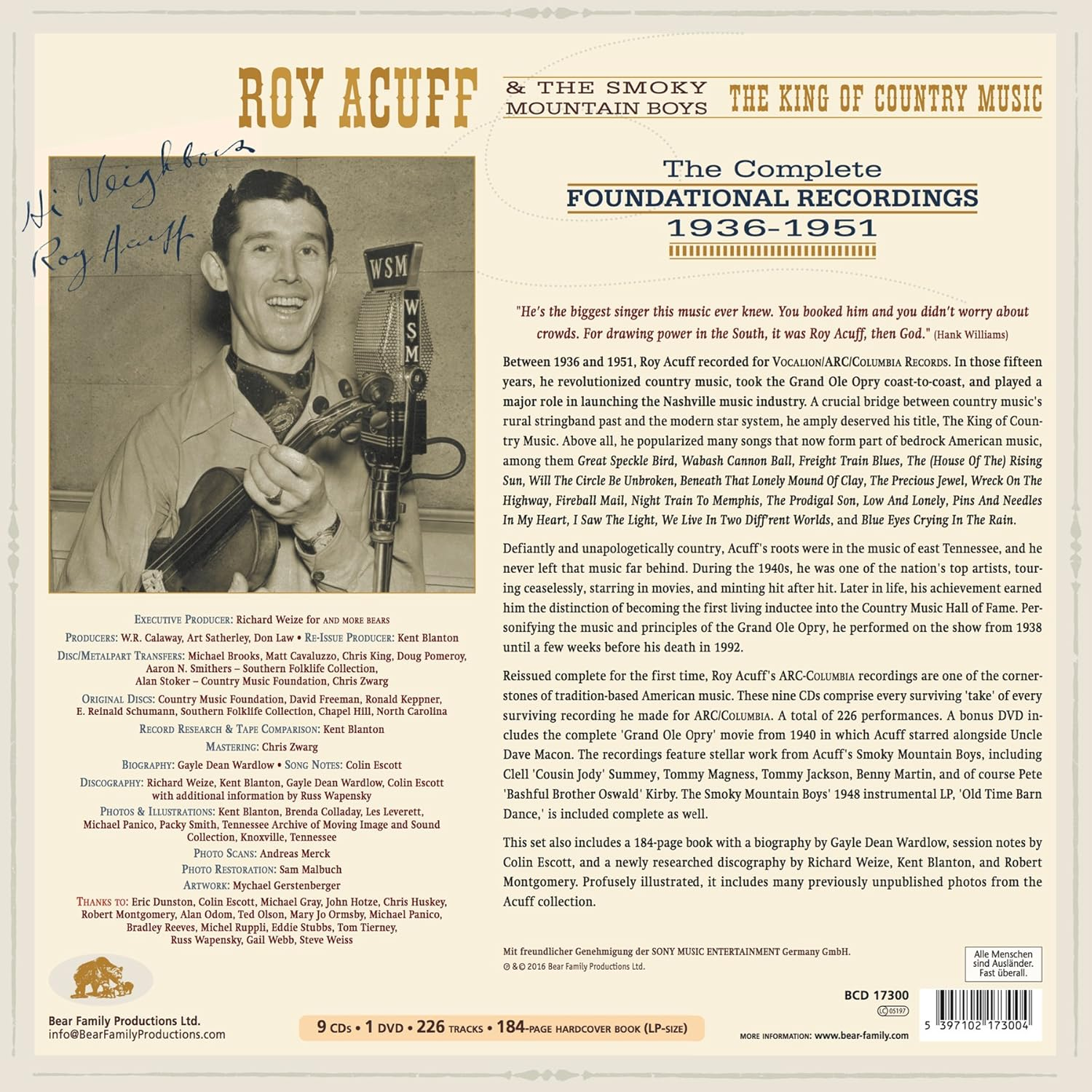 King of Country Music Foundation Recordings Complete 193651 Cddvd image number 3