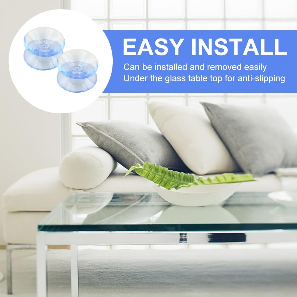 10Pcs Double Sided Suction Cups,Non-Slip Silicone Suction Cups for Glass Table Top,Clear Glass Table Suctions Pads for Tabletop,Windshield,Mirror,Window(Size:20Mm/0.78Inch) image number 4