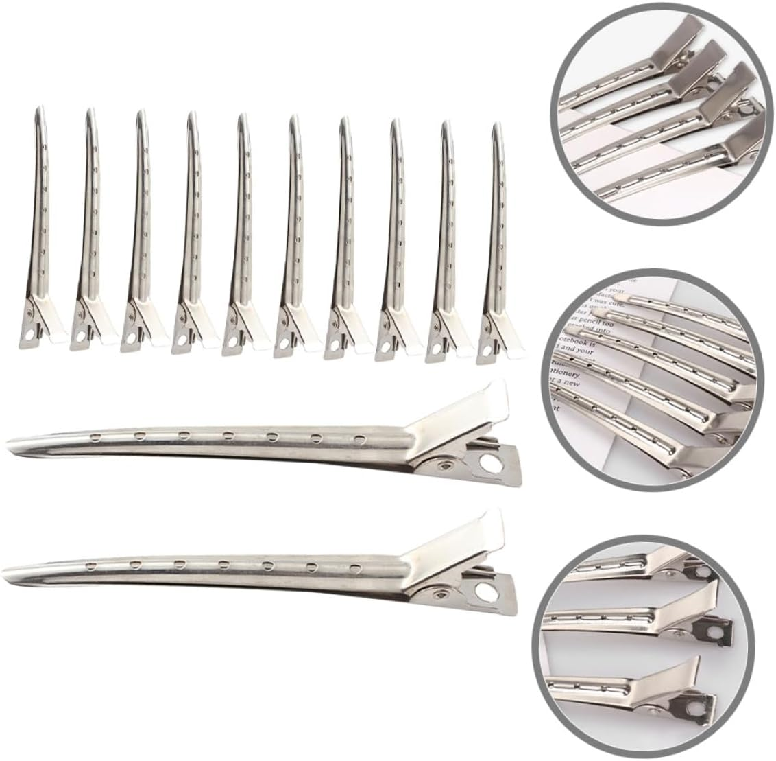 HOOTNEE 12Pcs Barber Sectioning Clips for Salon Hairdressing Hair Clips for Styling Cutting and Coloring Hair with Strong Grip image number 1