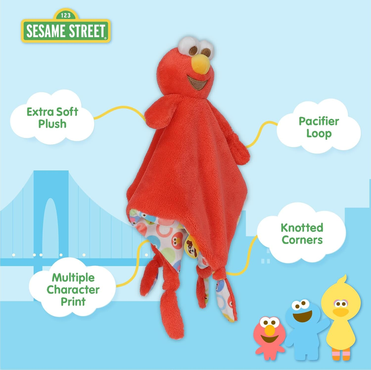 Sesame Street Baby'S First Elmo Blanket, Red image number 1