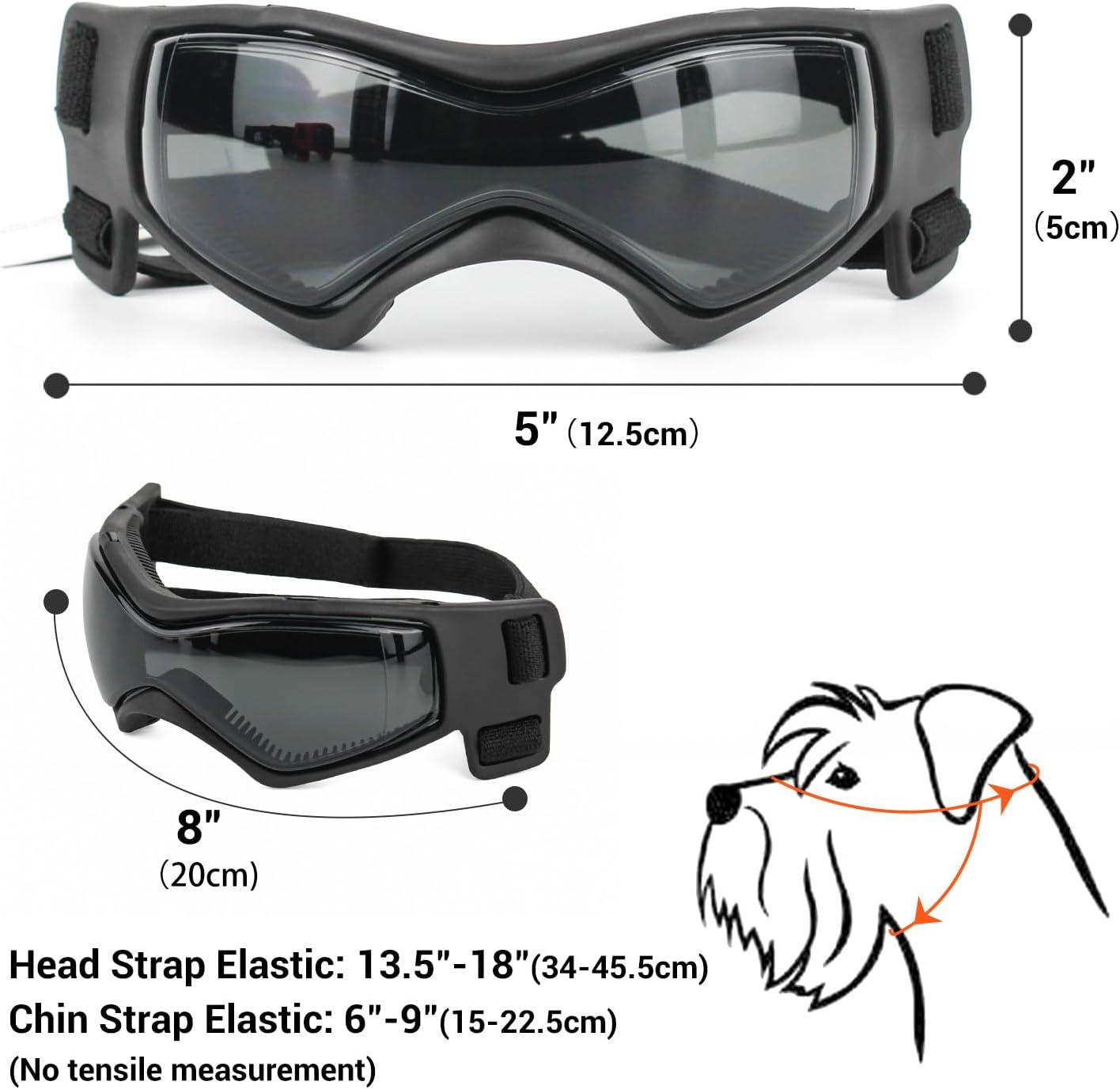 Namsan Dog Sunglasses Anti-Uv Waterproof Windproof Adjustable Dog Safety Glasses Suitable for Small and Medium Dogs (Black) image number 5