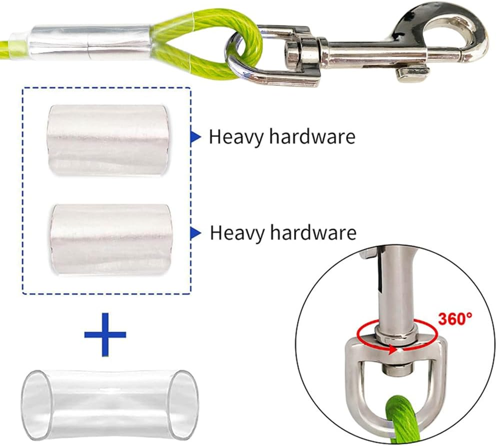 Tie Out Cable for Dogs | Long Dog Leash for Yard and Camping - Heavy Duty Dog Lead for Large Dogs up to 250 Lbs | Yard Lead for Dog Training image number 2