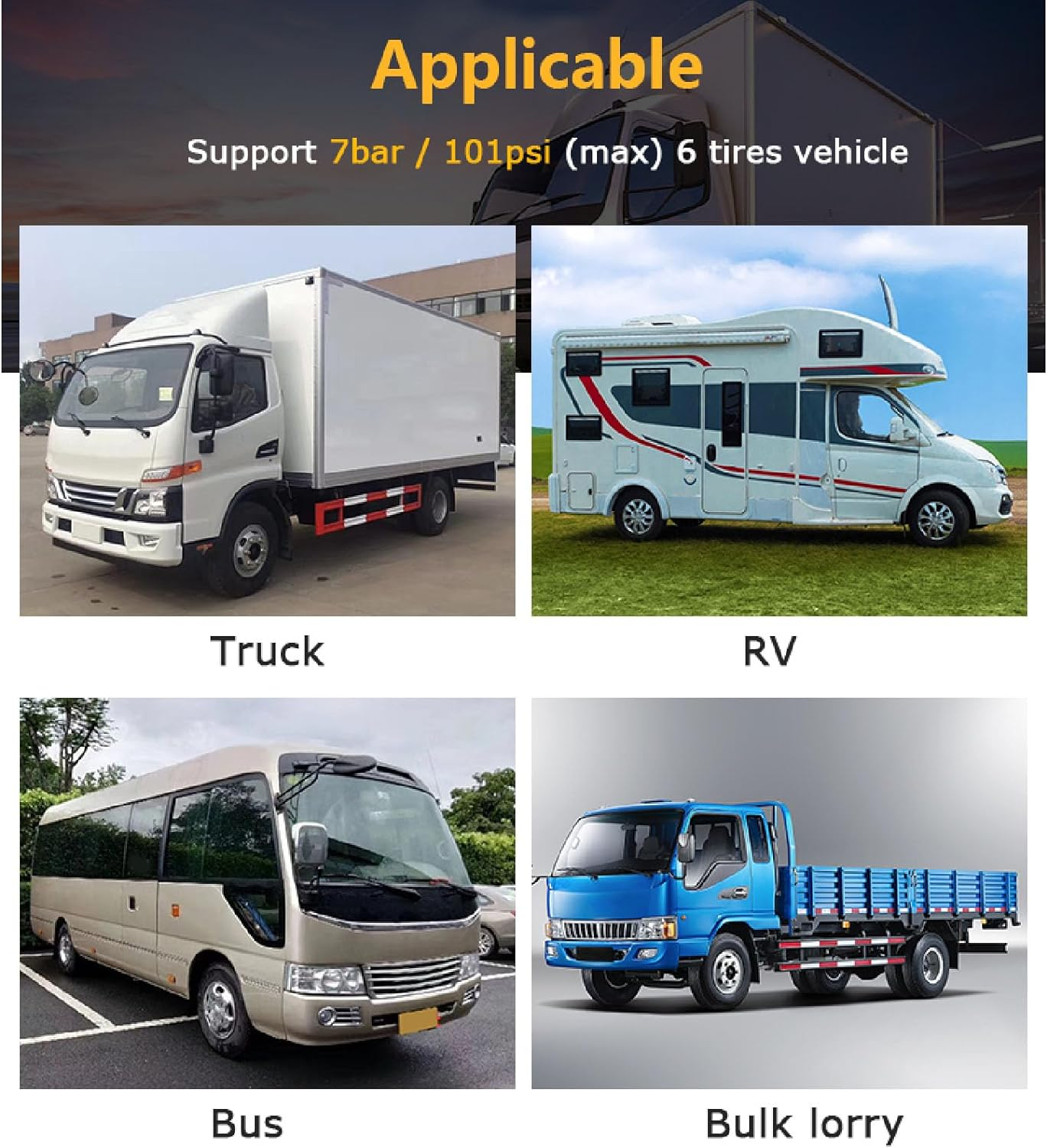 Wireless Solar TPMS Tire Pressure Monitoring System with LCD Display, 4 Sensors for RV, Trailer, SUV, Secure Fixation and Wide Applicability image number 1