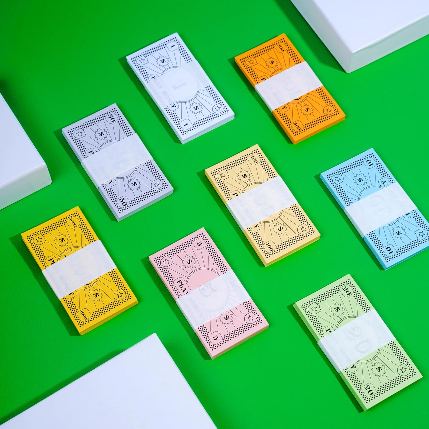 Opoly Play Money &ndash; 520Pcs Fake Money for Board Games &ndash; 65 of Each Bill in 8 Denominations &ndash; $1, 5, 10, 20, 50, 100, 500, & $1000 - Paper Money for Pretend Play Cashier, Refill Packs, Stocking Stuffers image number 2