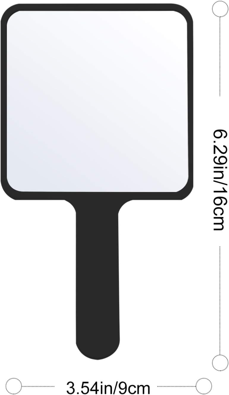 Minkissy Vintage Heart Shaped Hand Mirror with Handle - Handheld Makeup Vanity Mirror for Travel, Home and Salon - Black Round image number 1