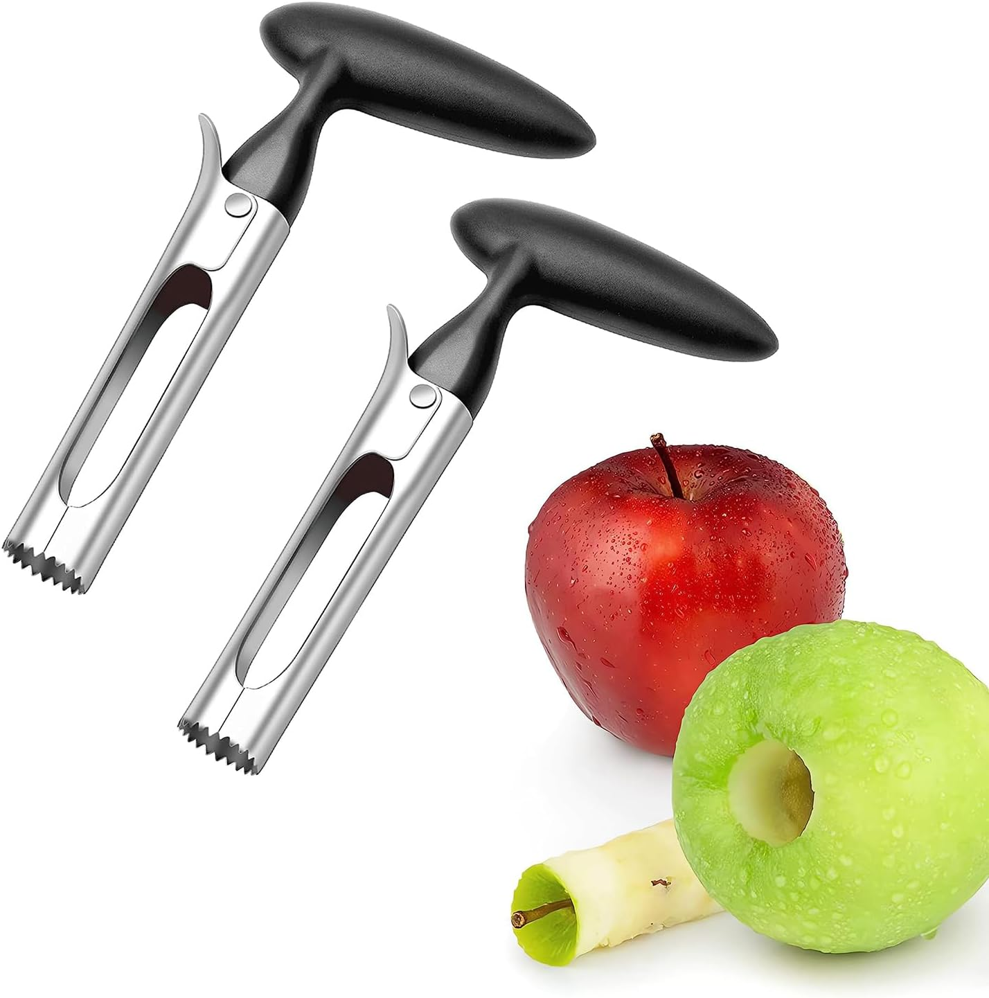 Weenwill Apple Corer,2 Pieces Stainless Steel Corer Slicer Fruit Cutter Apple Corer Remover Kitchen Gadgets Apple Corers for Home and Kitchen Pears Bell Peppers Honeycrisp Apples image number 3