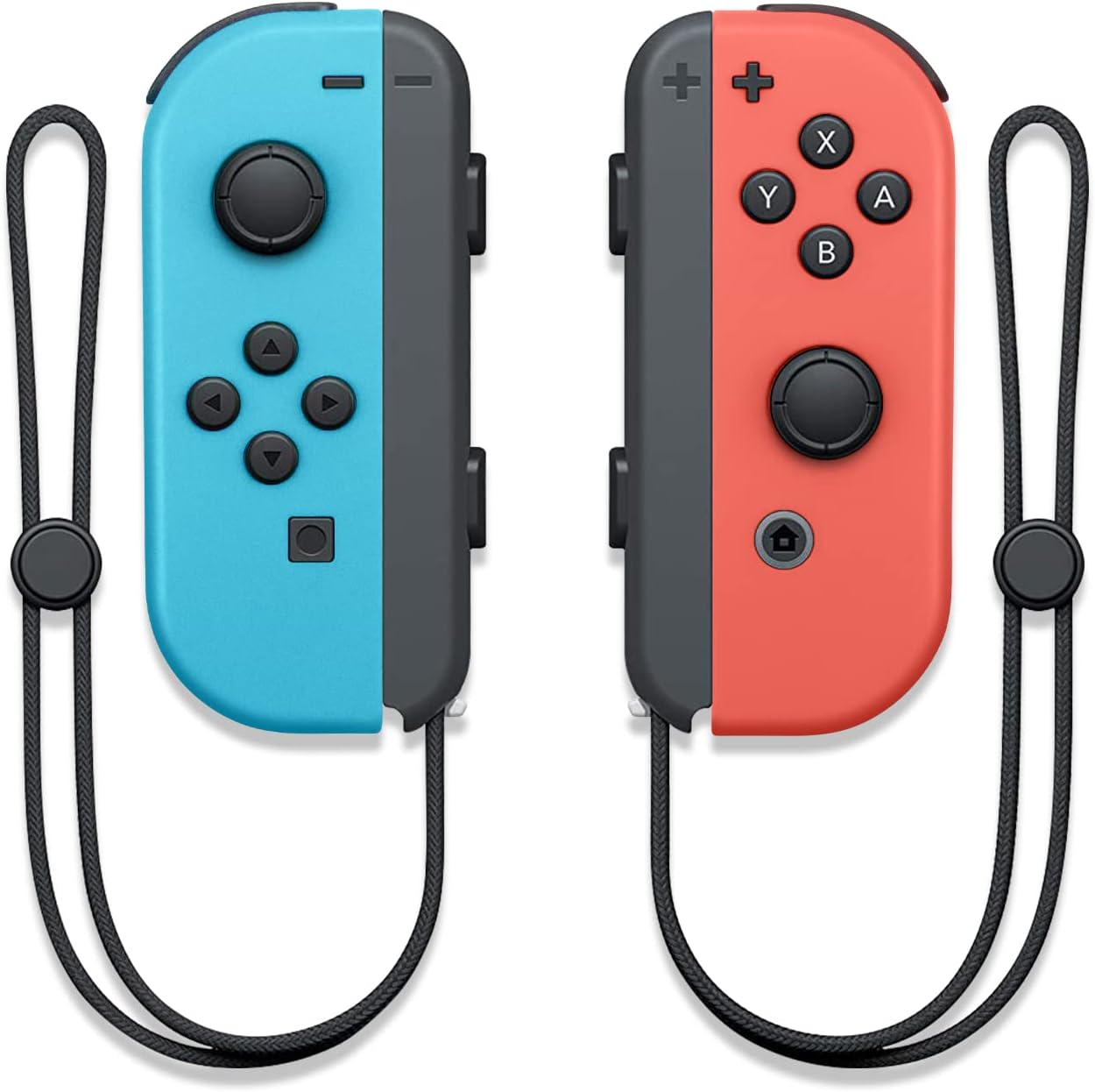 Upgraded Joy Cons for Switch/Lite/Oled, Wireless Replacement for Switch Joycon Support Wake-Up Function and 6-Axis Gyroscope, L/R Switch Controllers Joycon with Wrist Straps (Blue and Red)